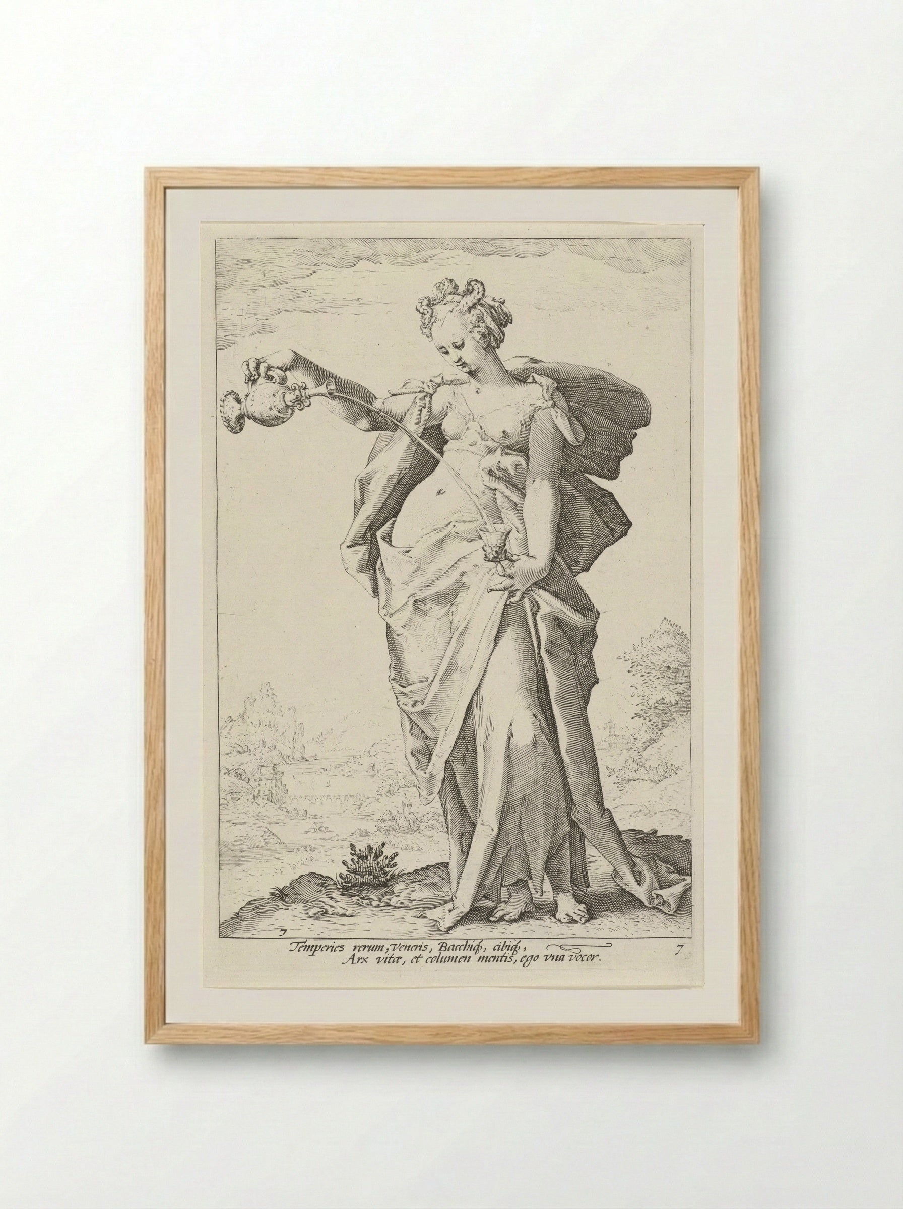 Matigheid (Temperantia) - Claes Jansz. Visscher (II) - Framed Print Wood