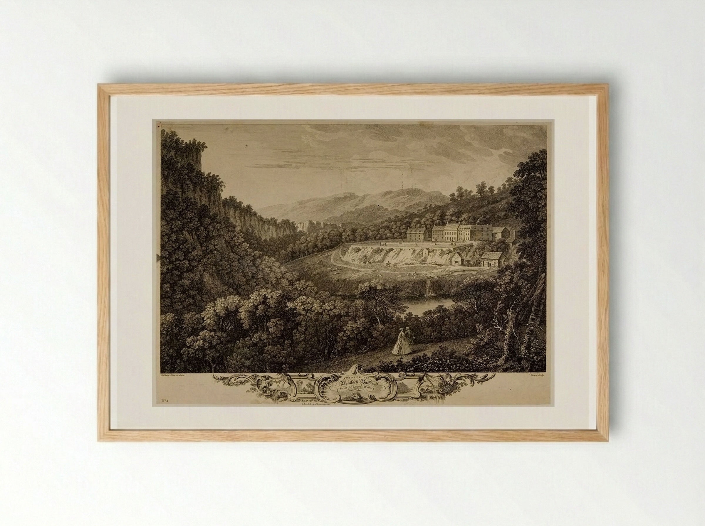Matlock Bath, a View in the Peak - François Vivares - Framed Print Wood