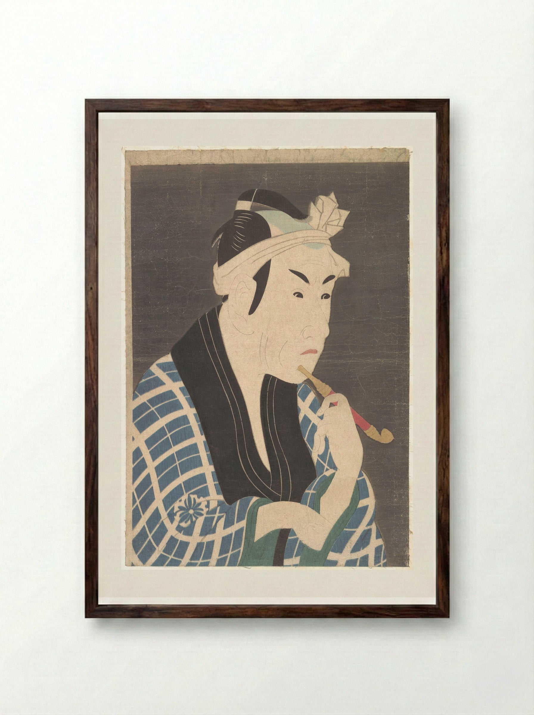 Matsumoto Koshiro IV as the Fish Peddler Gorobei - Tōshūsai Sharaku - Framed Print Dark Wood