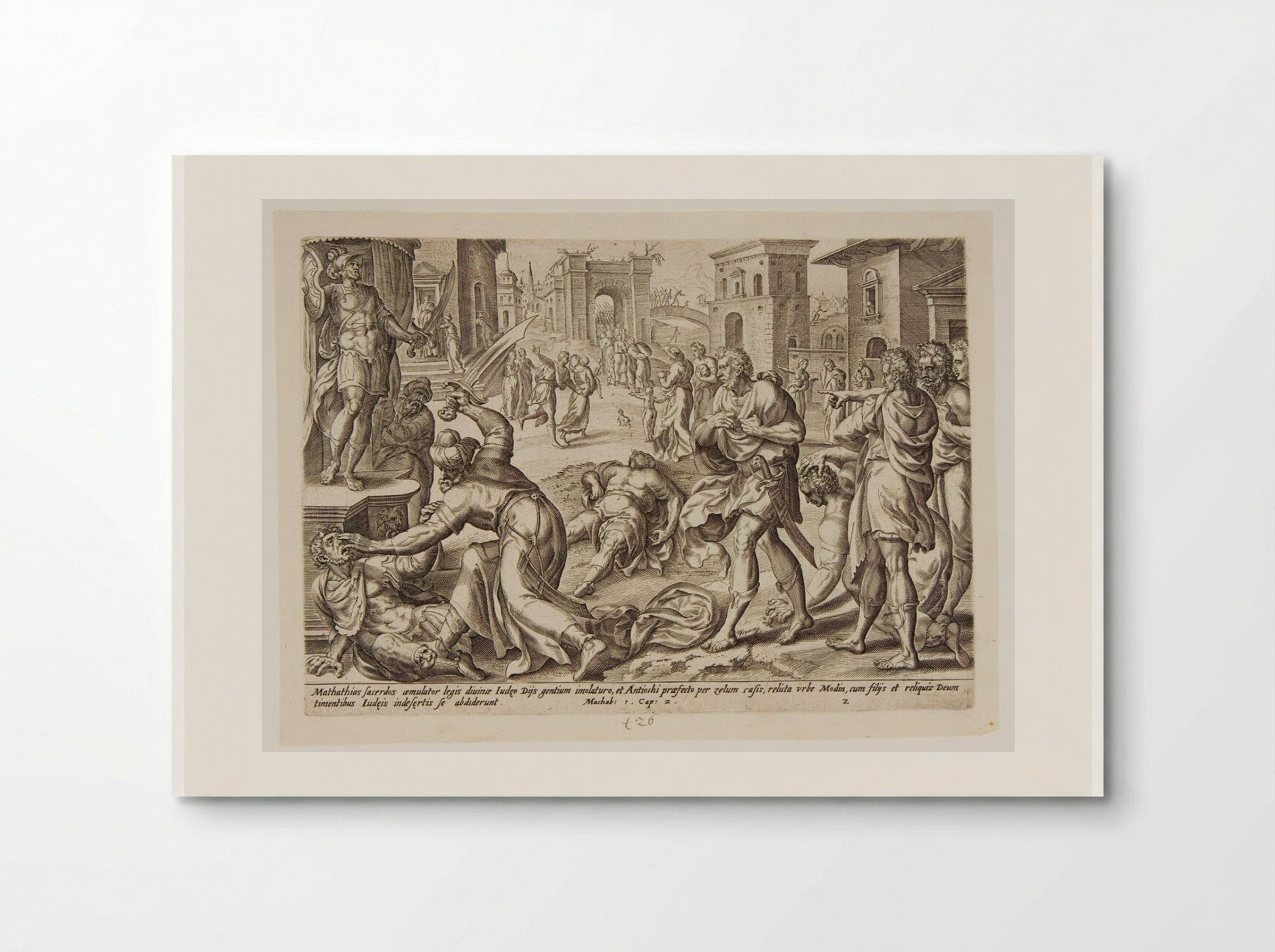 Mattathias Killing a Jew and a Royal Servant at Modin - Johannes Wierix - Poster