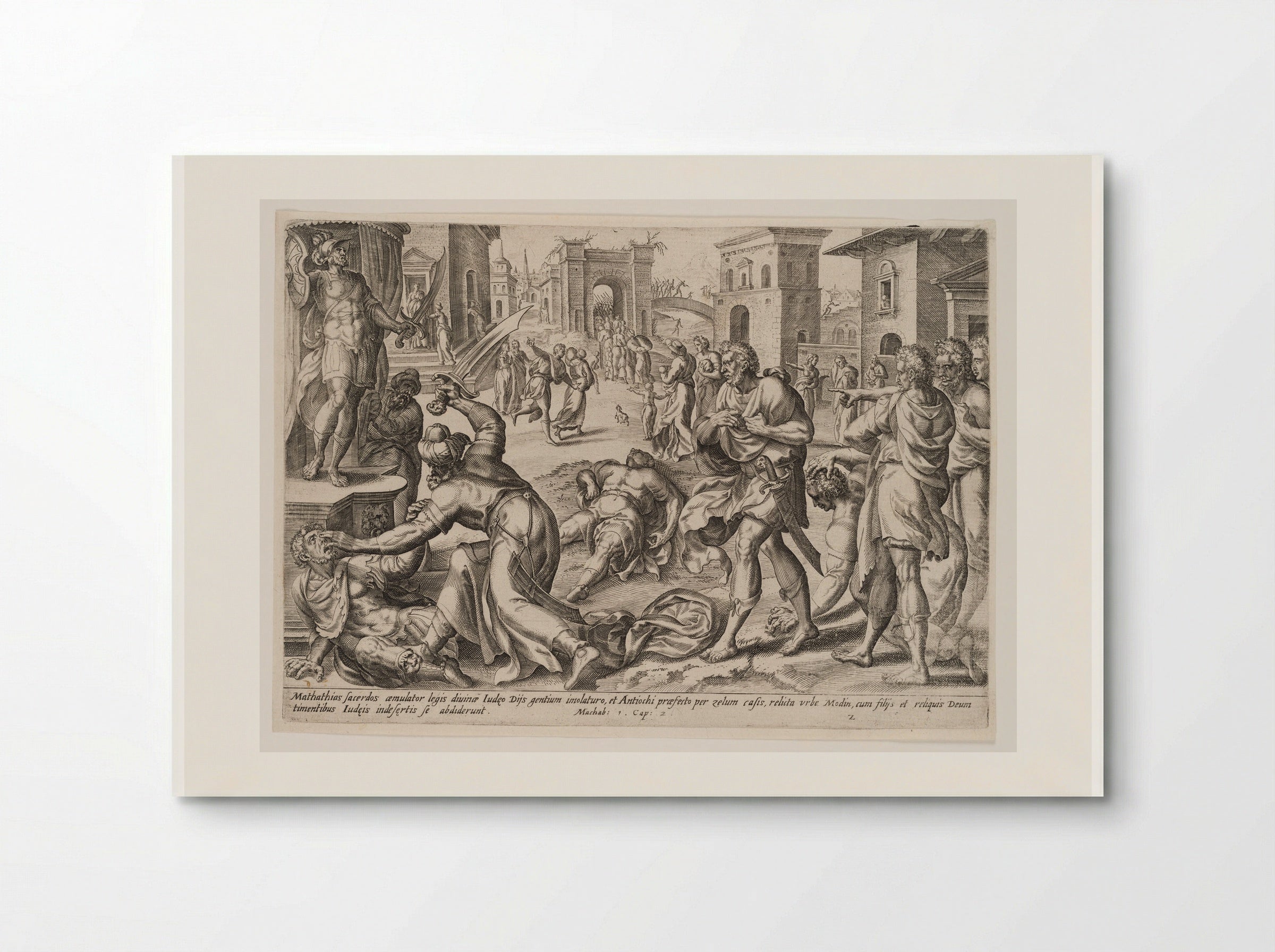 Mattathias Kills the Jew and the King's Officer - Johannes Wierix - Poster
