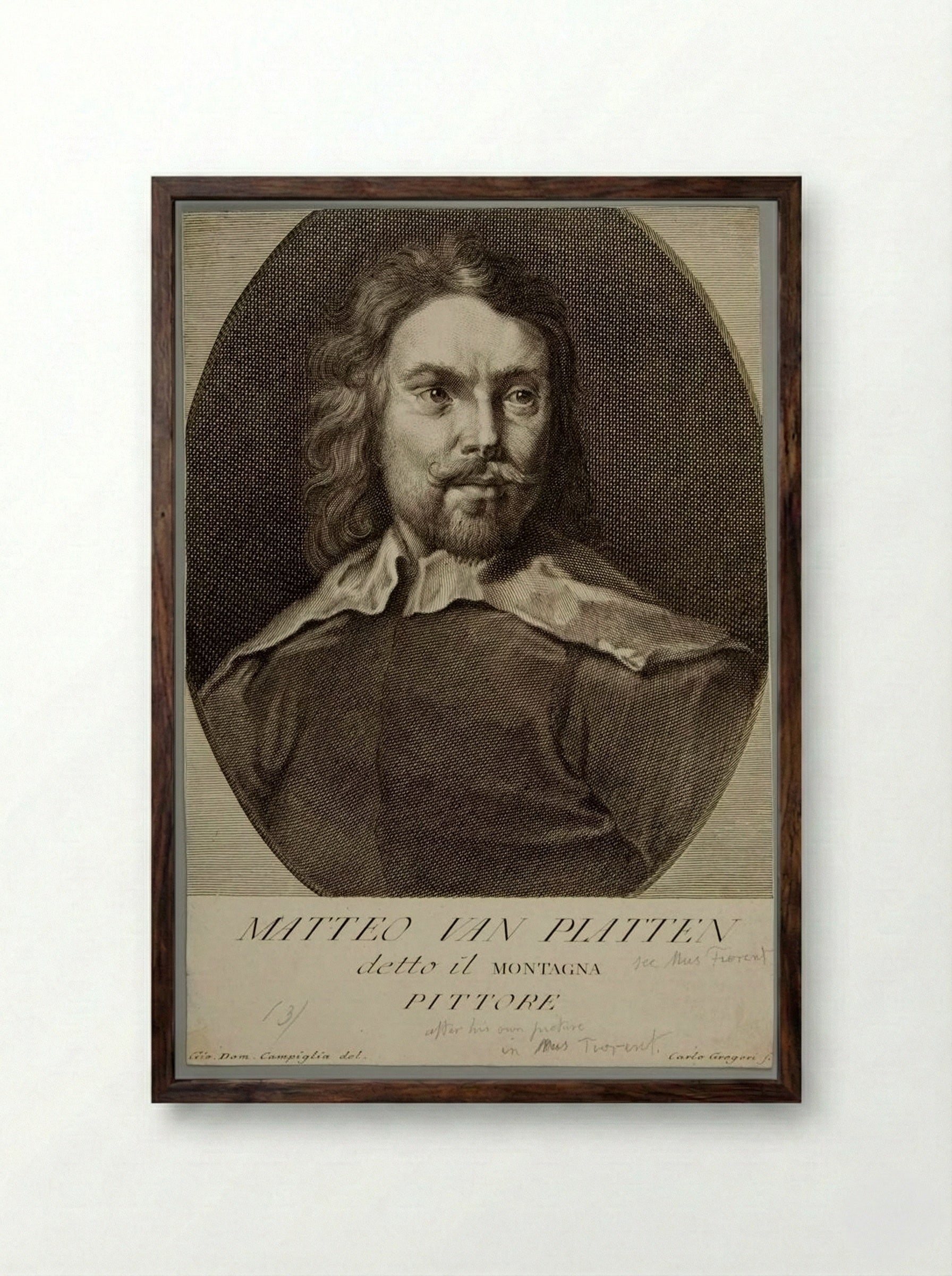 Matteo van Platten, called il Montagna - Carlo Gregori - Framed Print Dark Wood