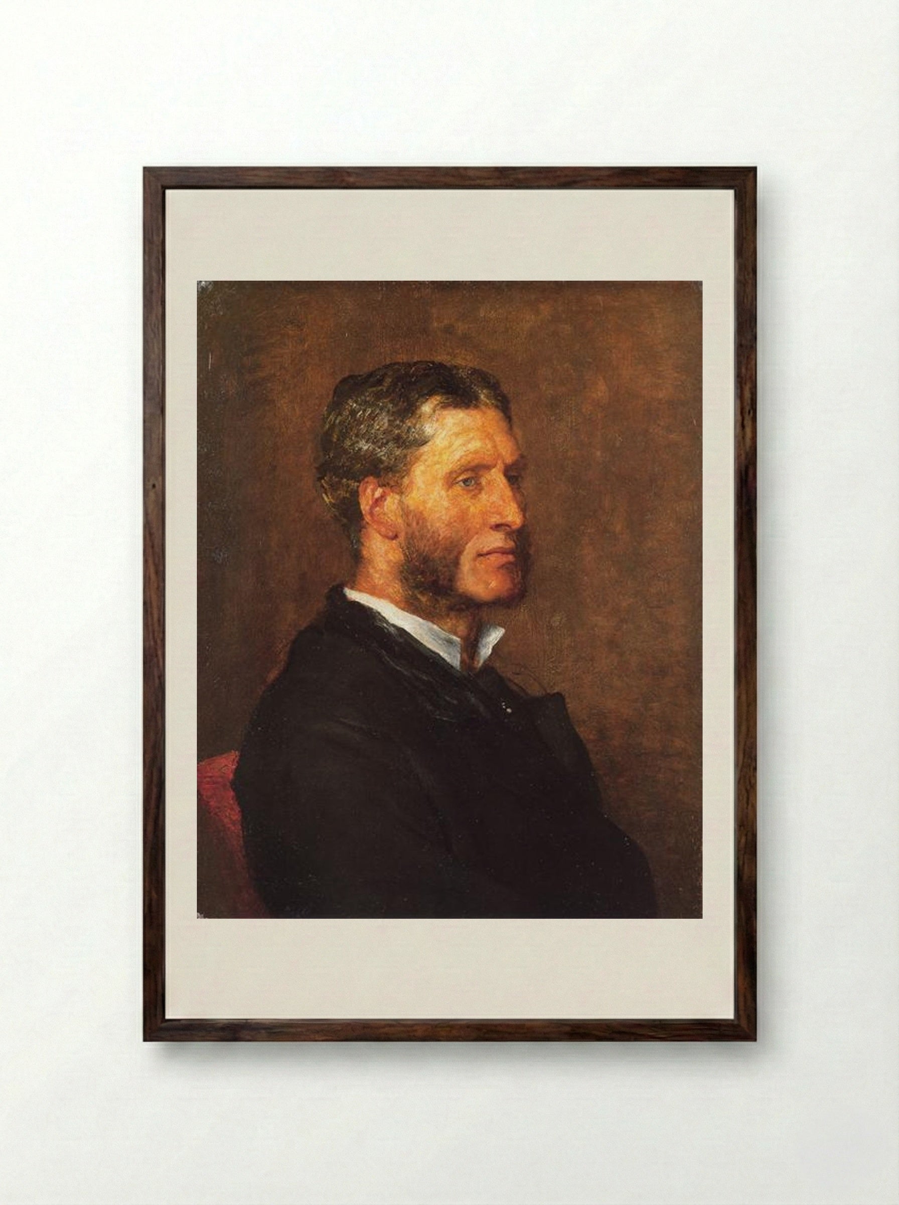 Matthew Arnold - George Frederick Watts - Framed Print Dark Wood