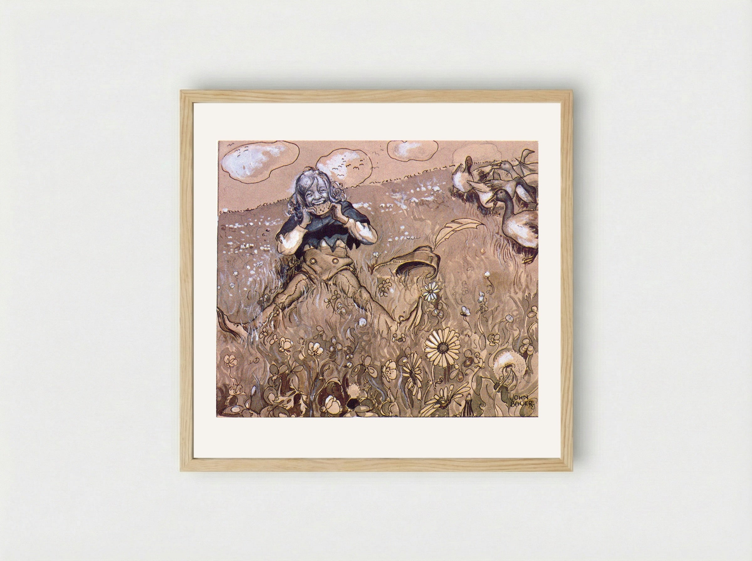 Matts - John Bauer - Framed Print Wood