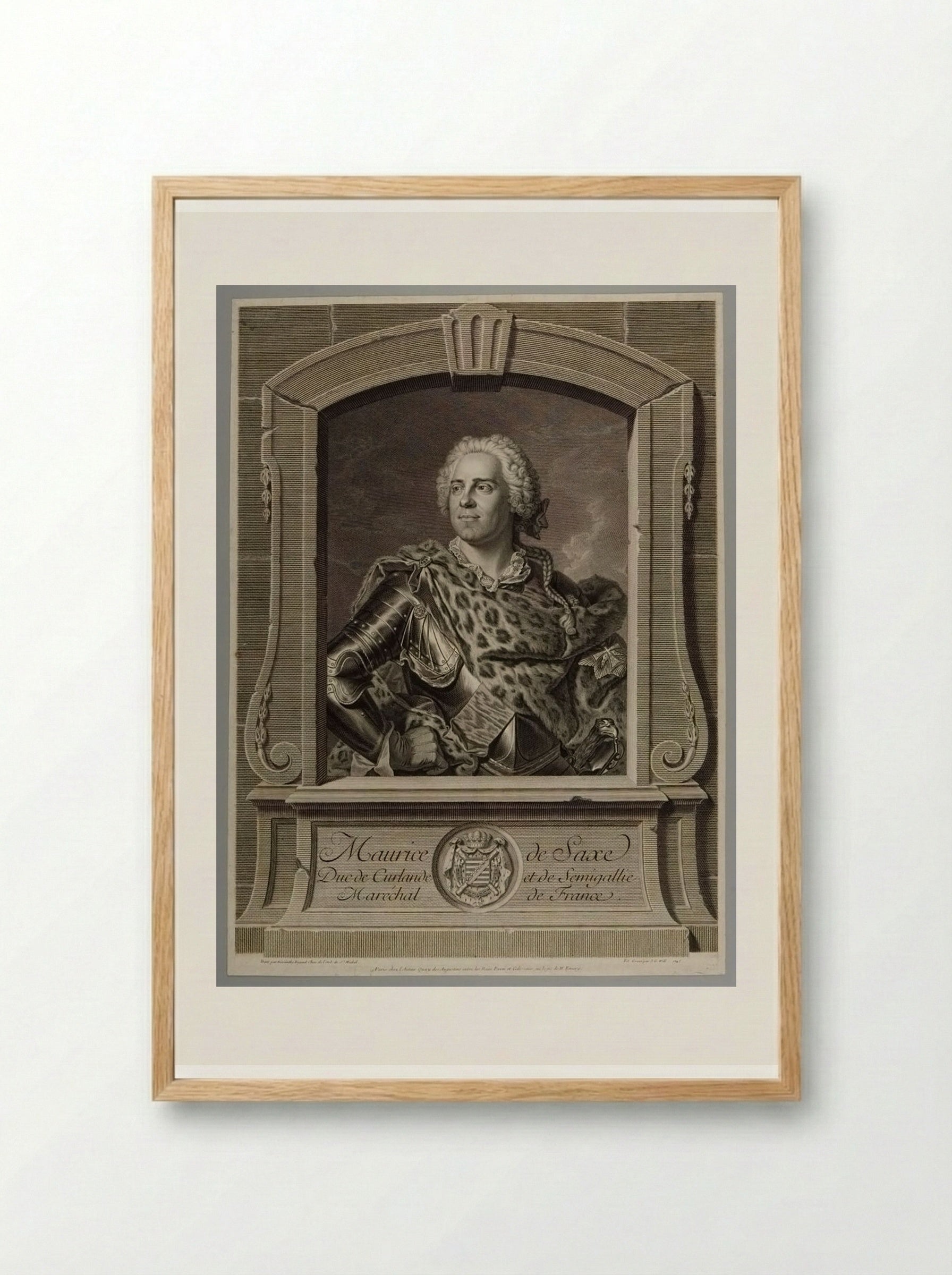 Maurice de Saxe - Johann Georg Wille - Framed Print Wood