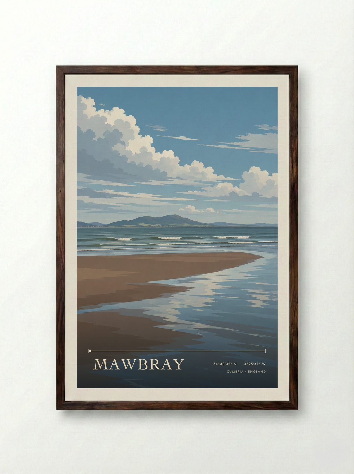 Mawbray, Cumbria | Travel Poster - Framed Print Dark Wood