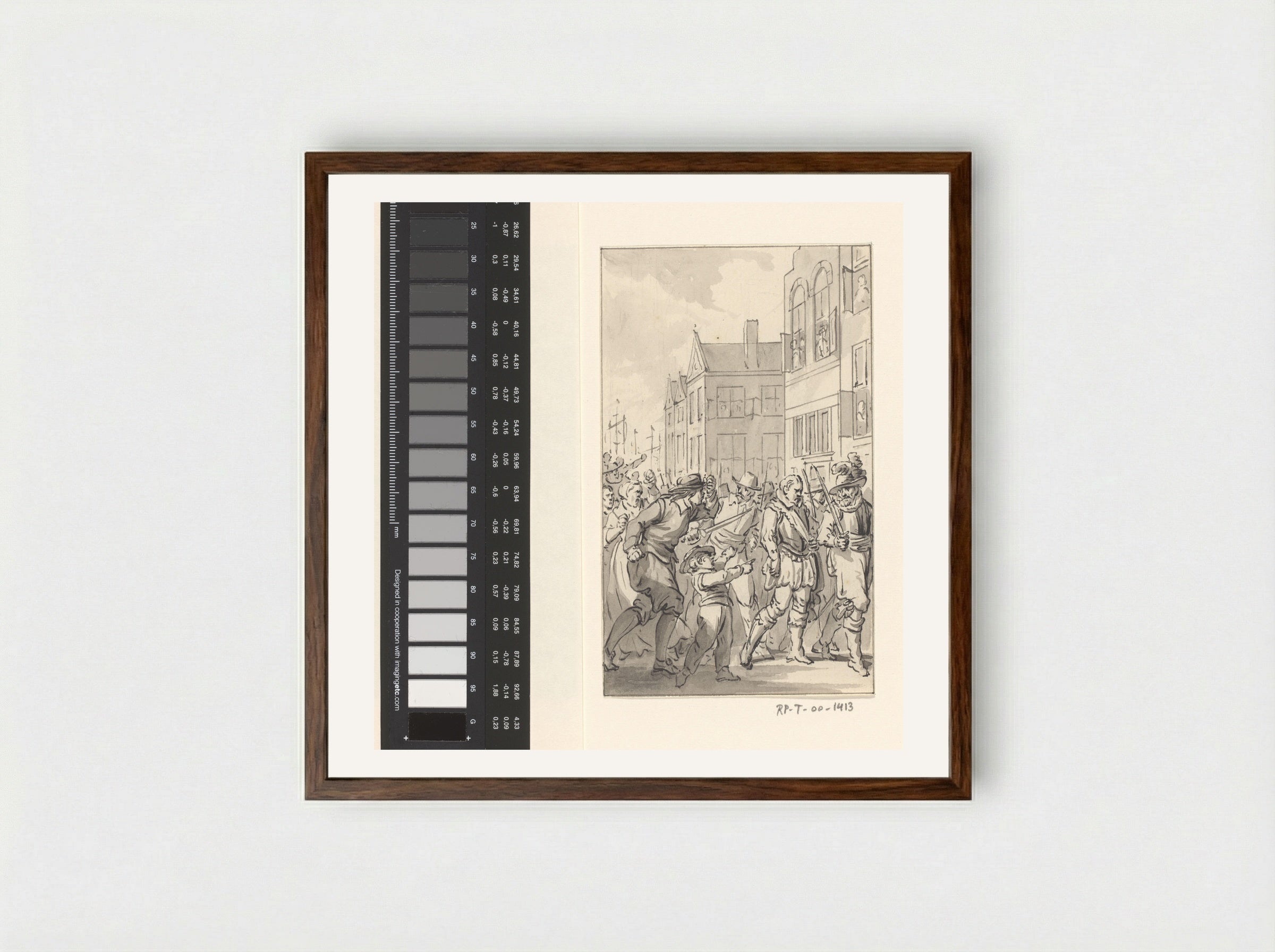 Maximilien de Hénin-Lietard, Count of Bossu, Led into Hoorn as a Prisoner, October 1573 - Jacobus Buys - Framed Print Dark Wood