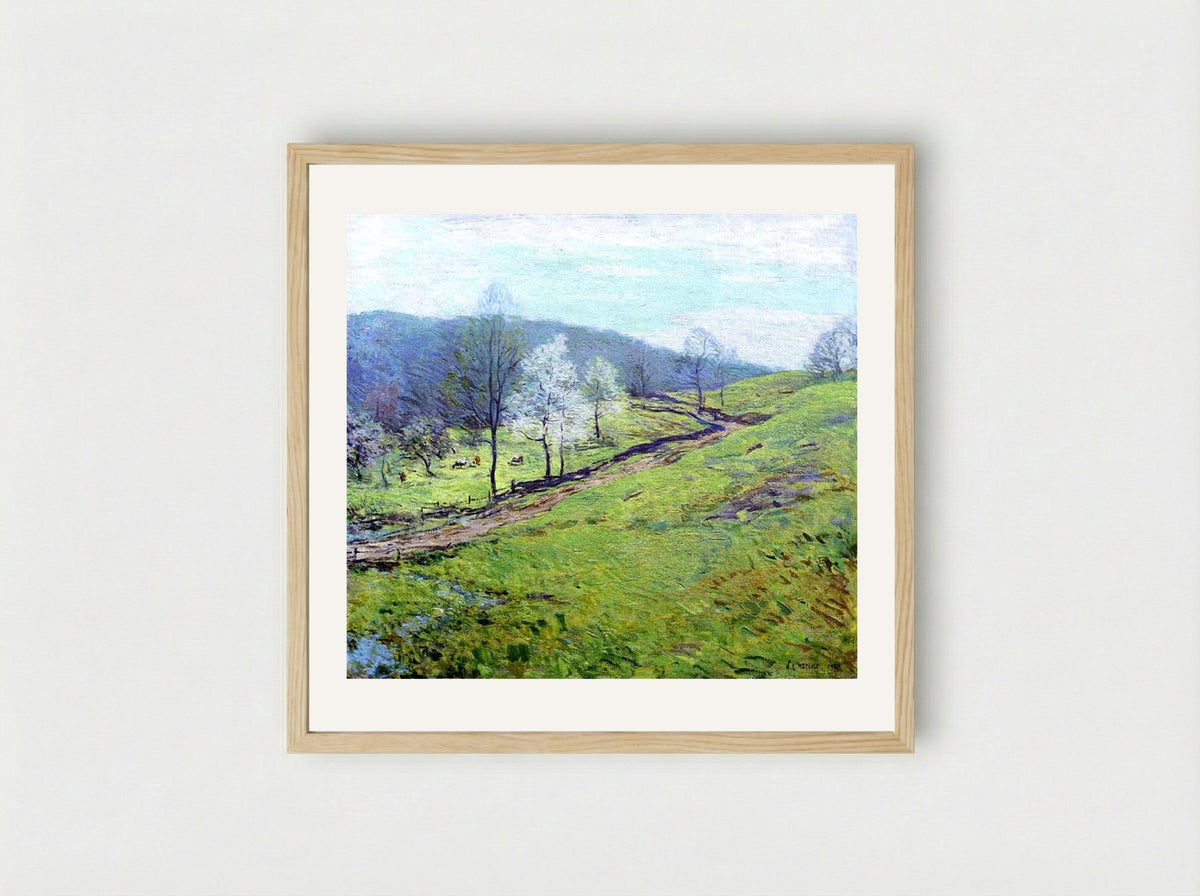 May Afternoon - Willard Metcalf - Framed Print Wood