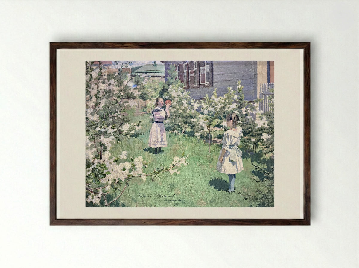 May Flowers - Victor Borisov-Musatov - Framed Print Dark Wood