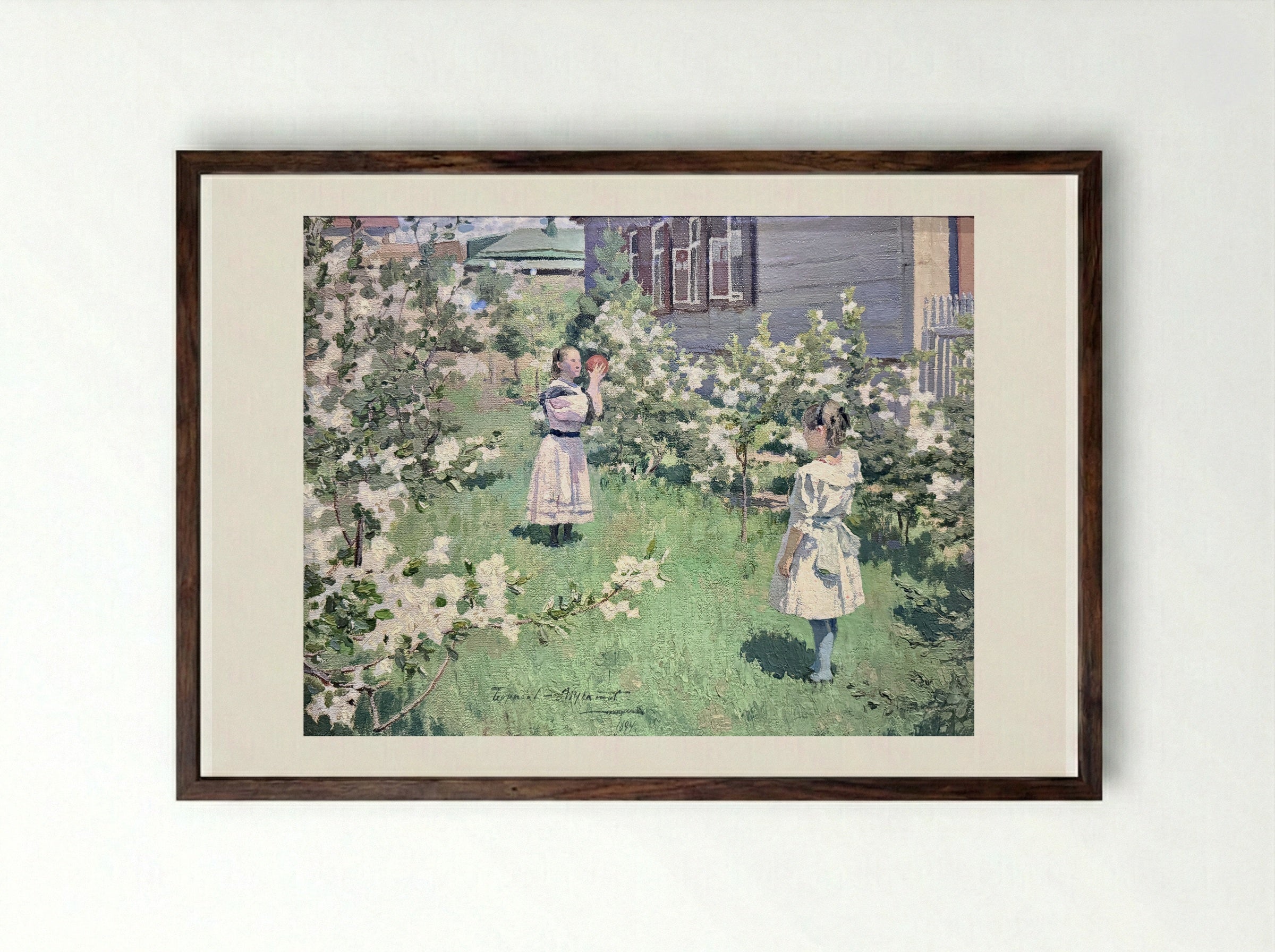 May Flowers - Victor Borisov-Musatov - Framed Print Dark Wood