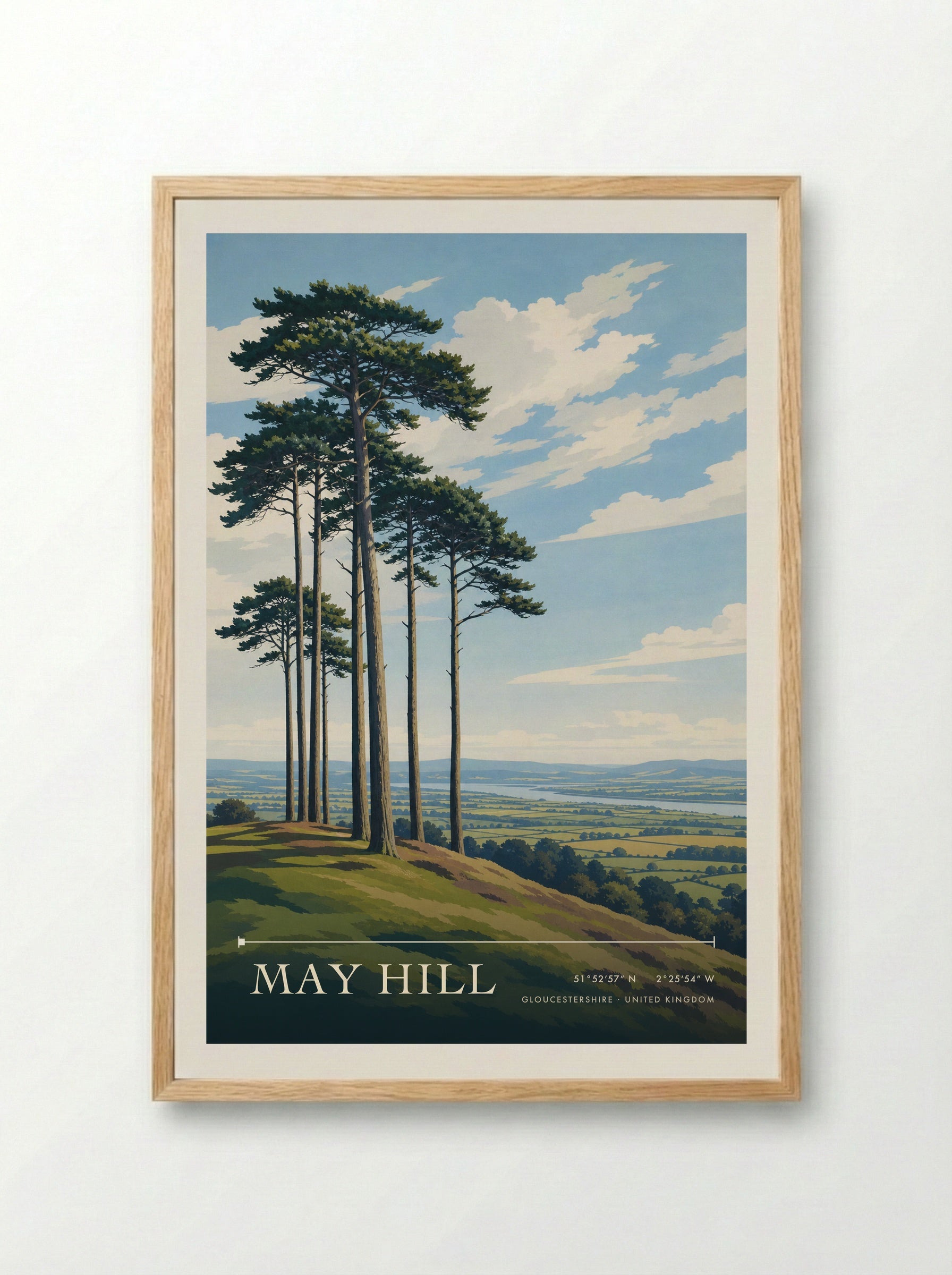 May Hill Gloucestershire United Kingdom Travel Poster - Framed Print Wood