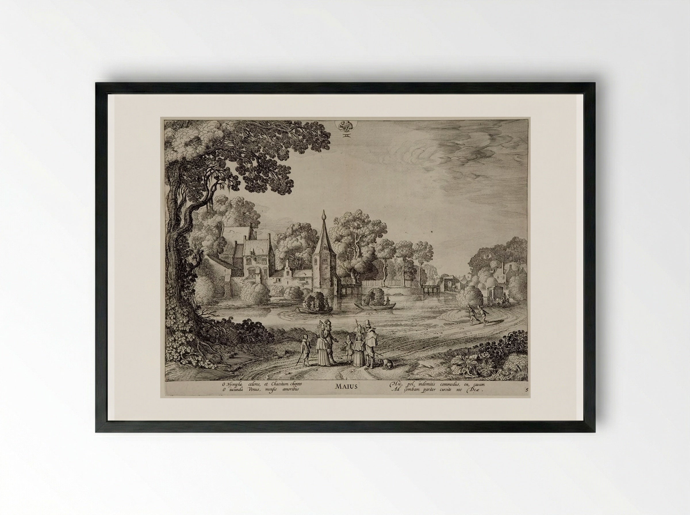 May (Maius) - Jan van de Velde II - Framed Print Black