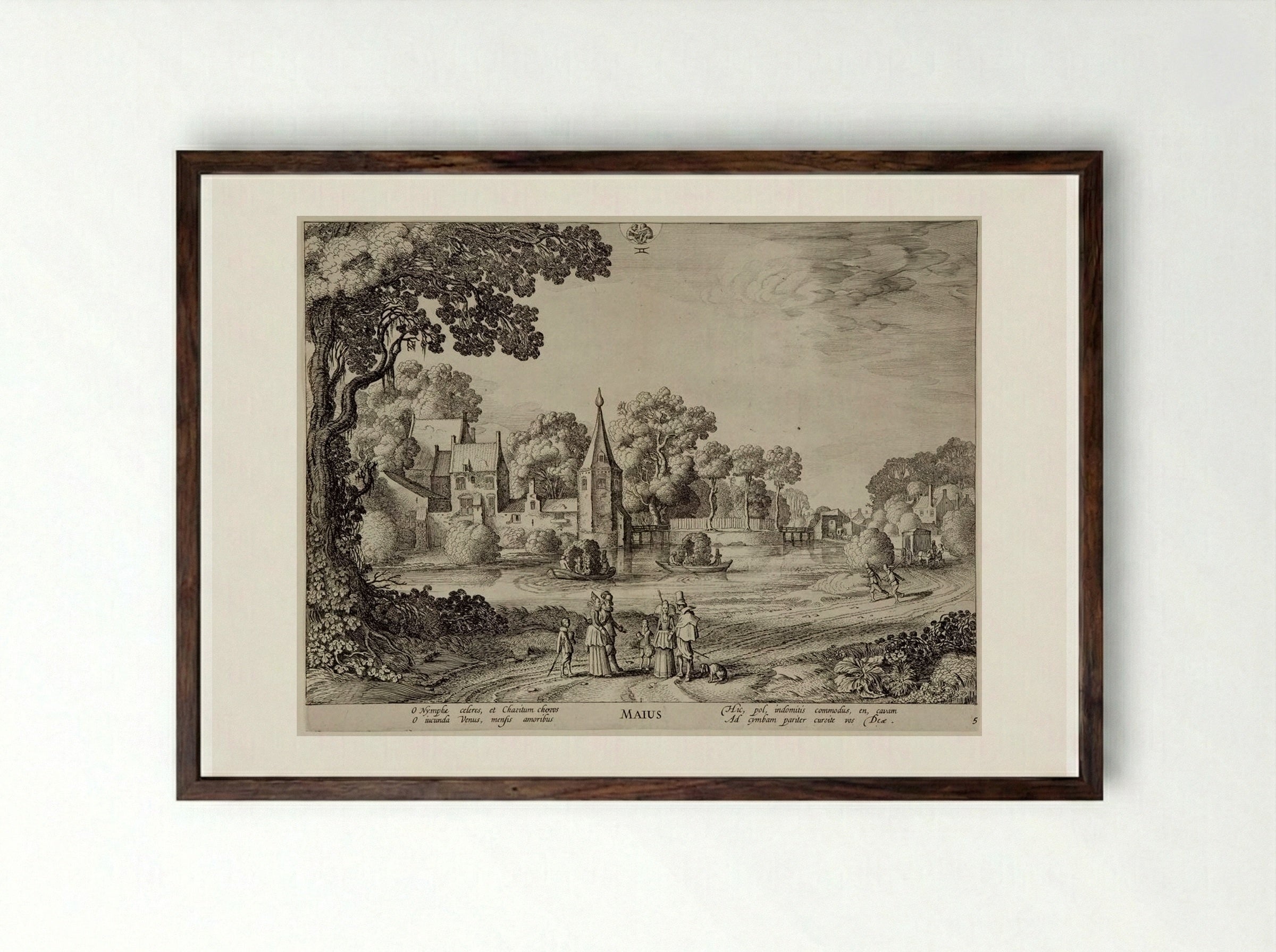 May (Maius) - Jan van de Velde II - Framed Print Dark Wood