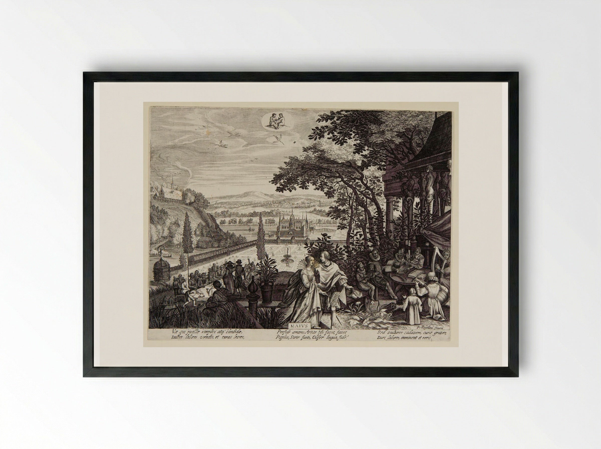 May (Maivs) - Aegidius Sadeler II - Framed Print Black