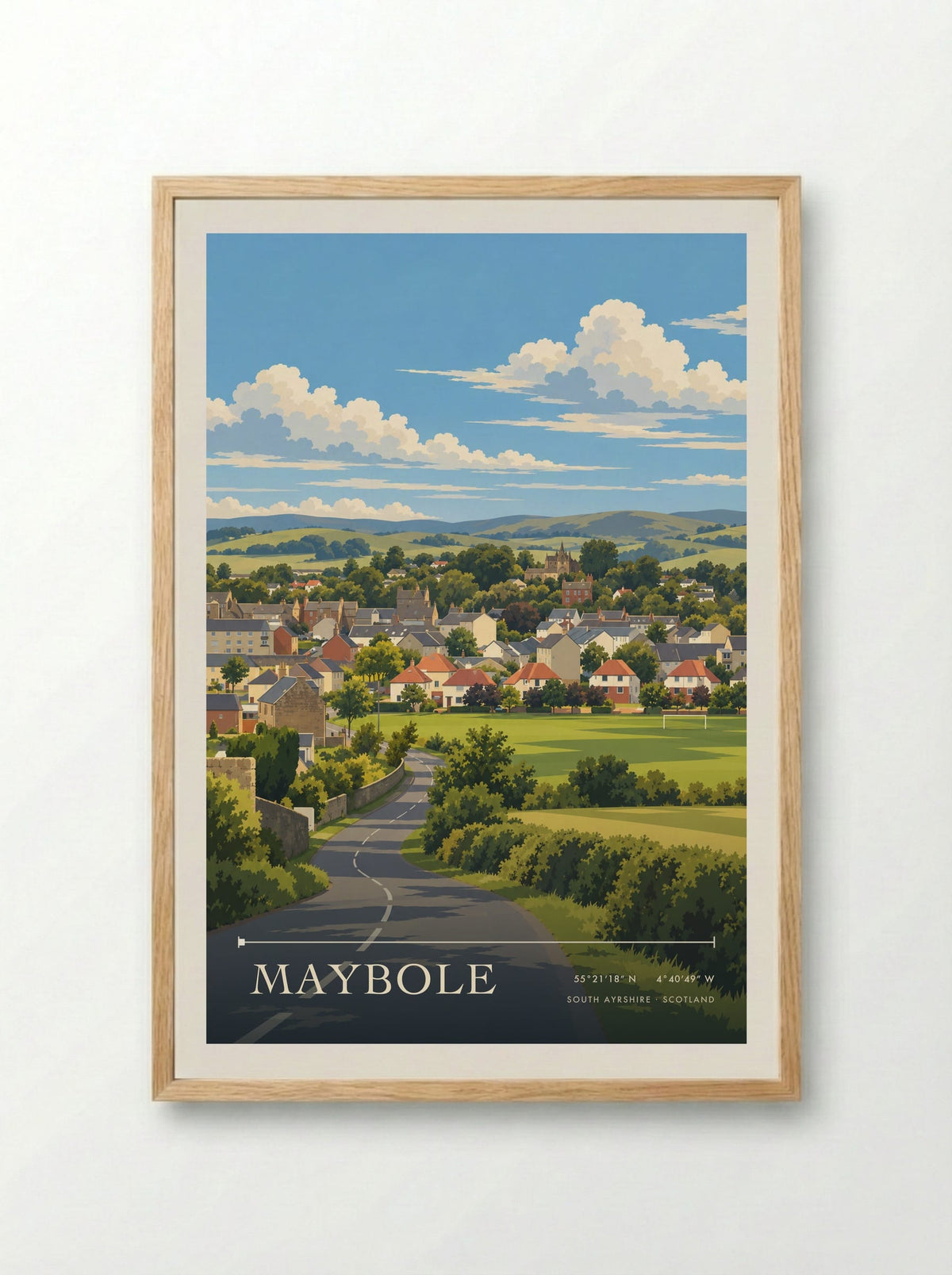 Maybole, South Ayrshire | Travel Poster - Framed Print Wood