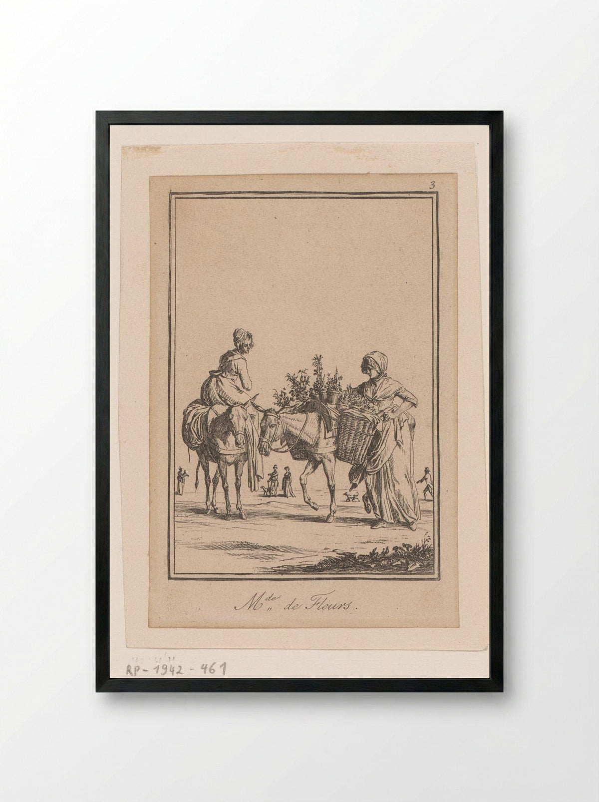 Mde de Fleurs - Jean Duplessis-Bertaux - Framed Print Black