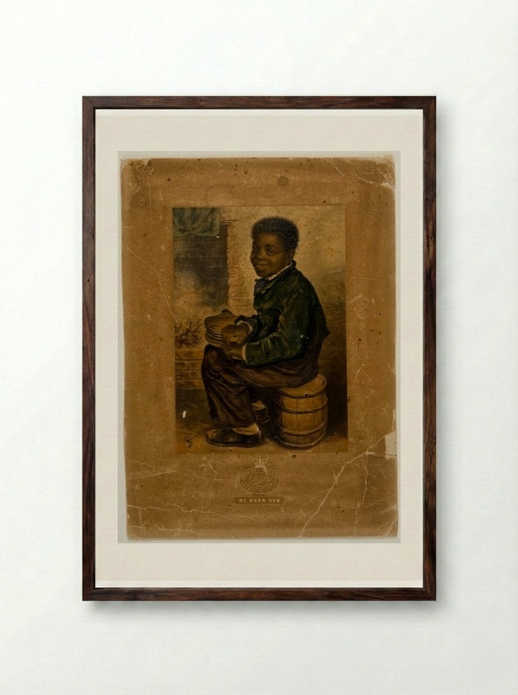 Me Warm Now - George Baxter - Framed Print Dark Wood