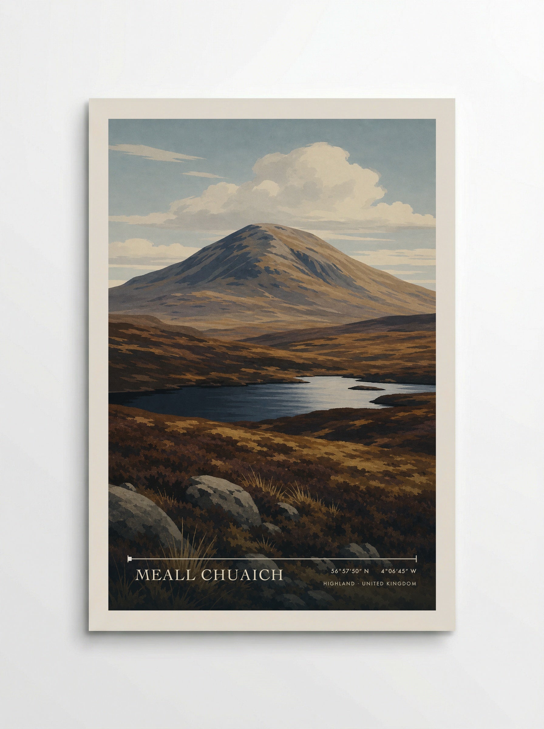 Meall Chuaich Highland United Kingdom Travel Poster - Poster