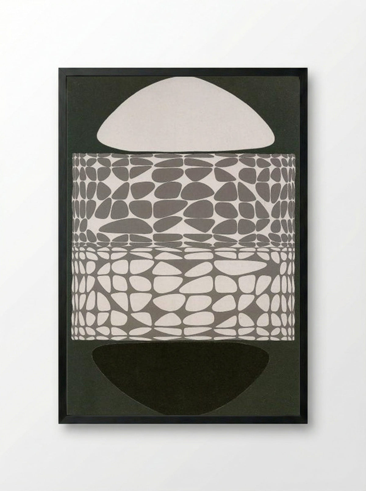 Meandres Belle-Isle - Victor Vasarely - Framed Print Black
