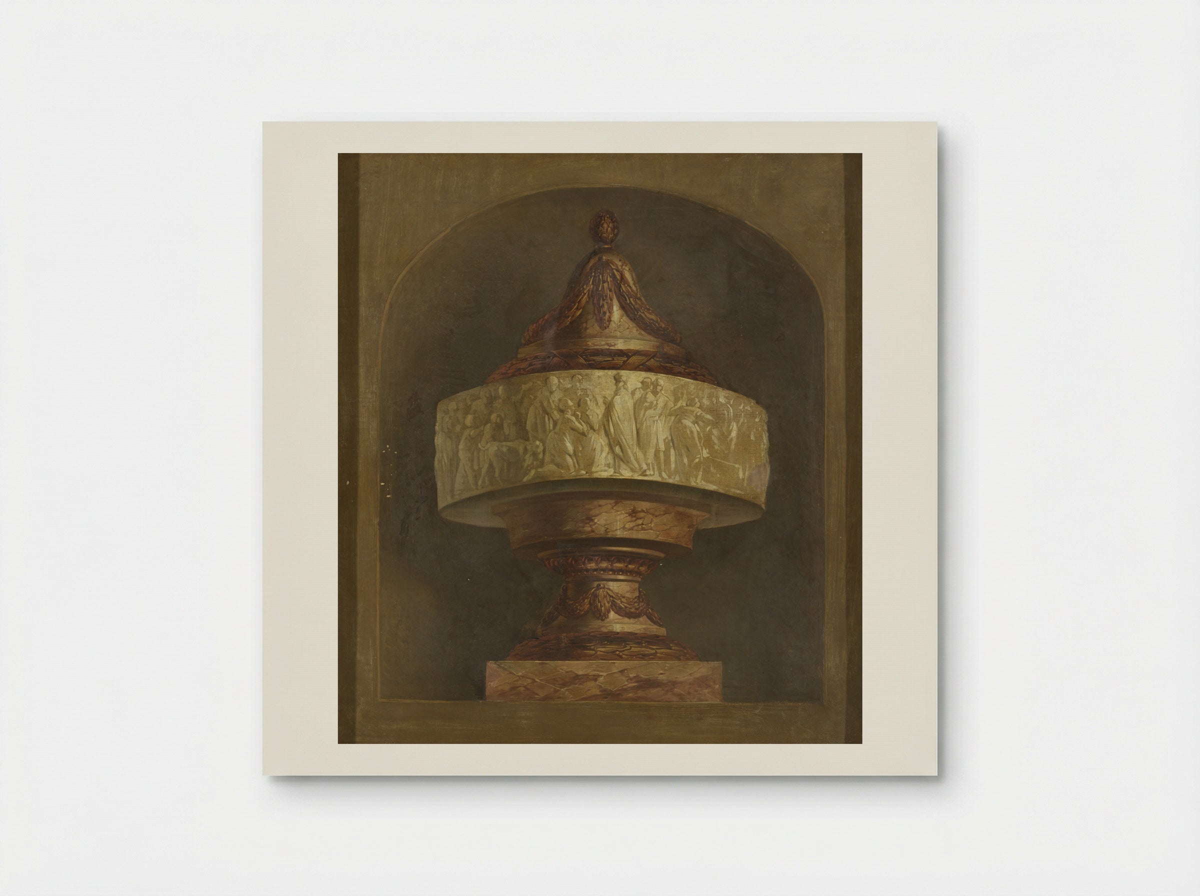 Medaillon met Bacchus omringd door drie putti en een geit - Jurriaan Andriessen - Poster