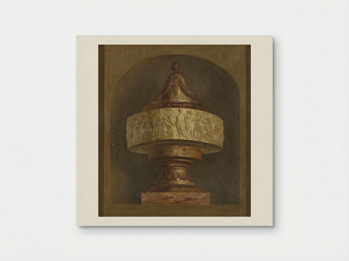 Medaillon met Bacchus omringd door drie putti en een geit - Jurriaan Andriessen - Poster