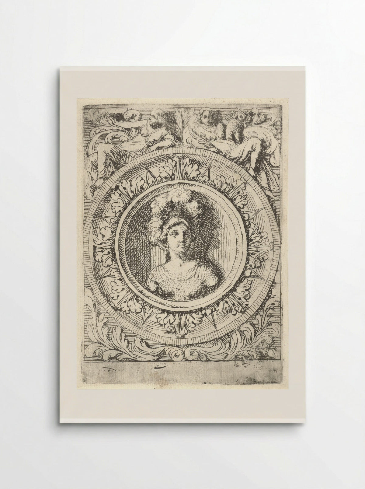 Medaillon met krijgsgodin Bellona - Gerard de Lairesse - Poster