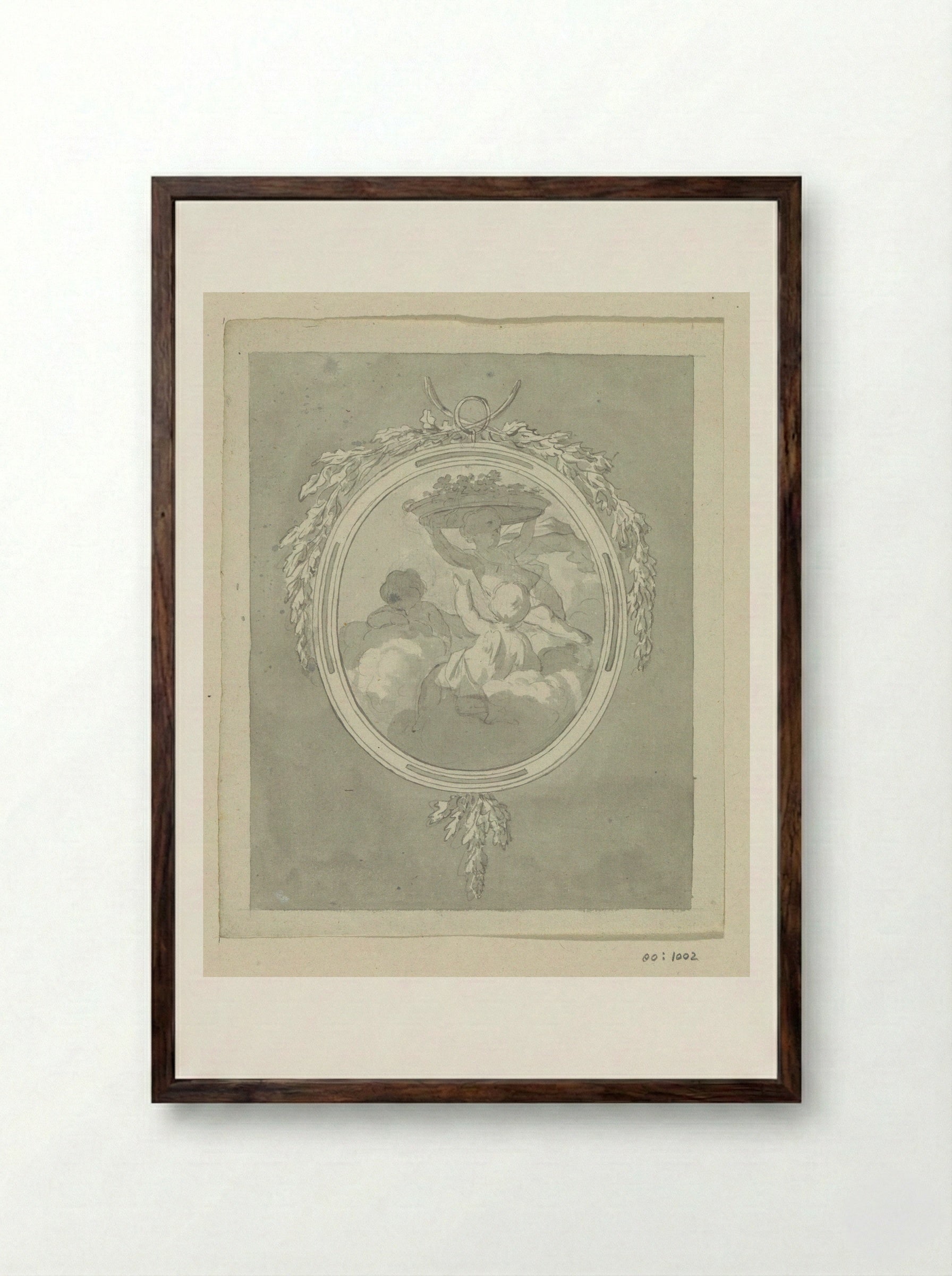 Medaillon met putti - Jurriaan Andriessen - Framed Print Dark Wood