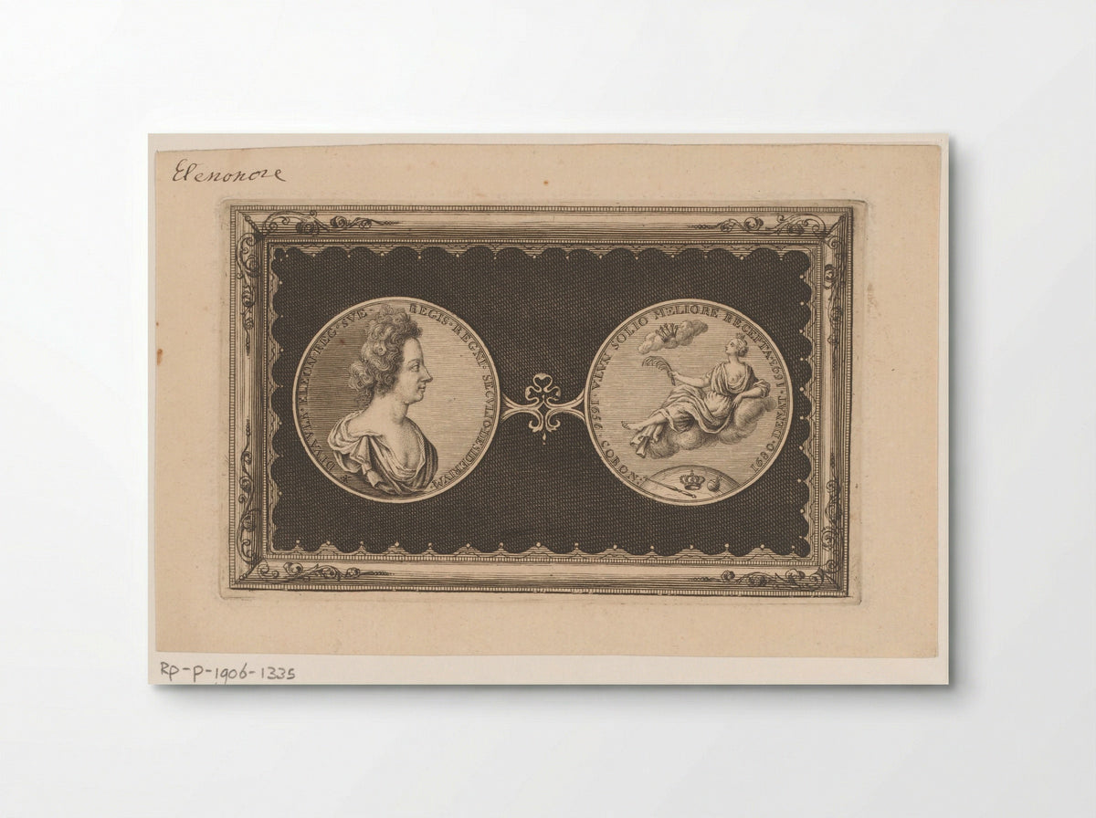 Medal with the Portrait of Ulrika Eleonora and Reverse - Christian Fritzsch - Poster
