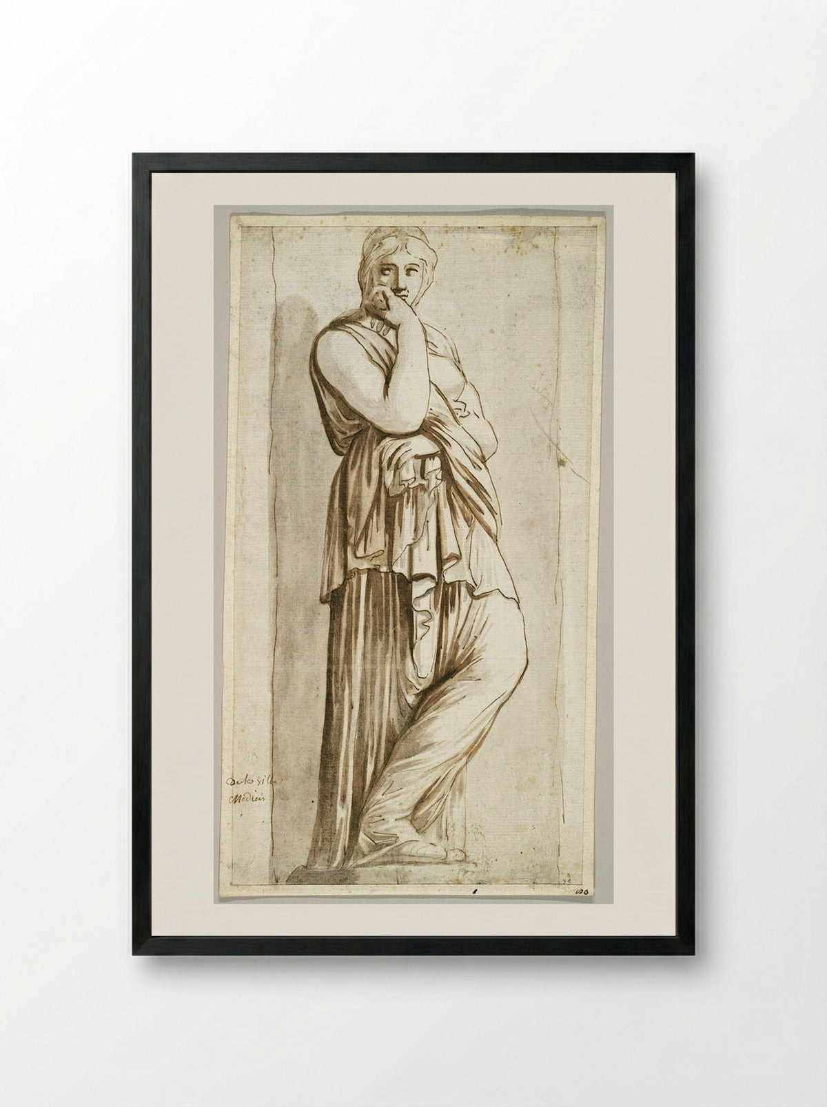 Medici Thusnelda (Study after the Antique) - Augustin Pajou - Framed Print Black