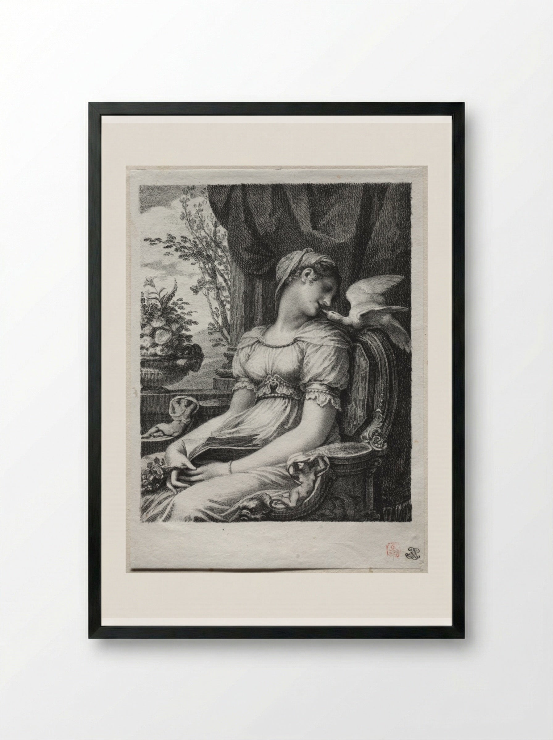 Meditation - Pierre-Paul Prud'hon - Framed Print Black