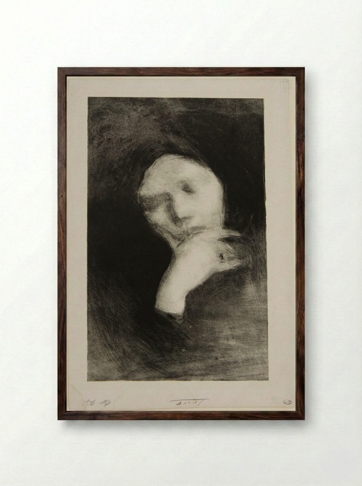 Meditation - Eugène Carrière - Framed Print Dark Wood