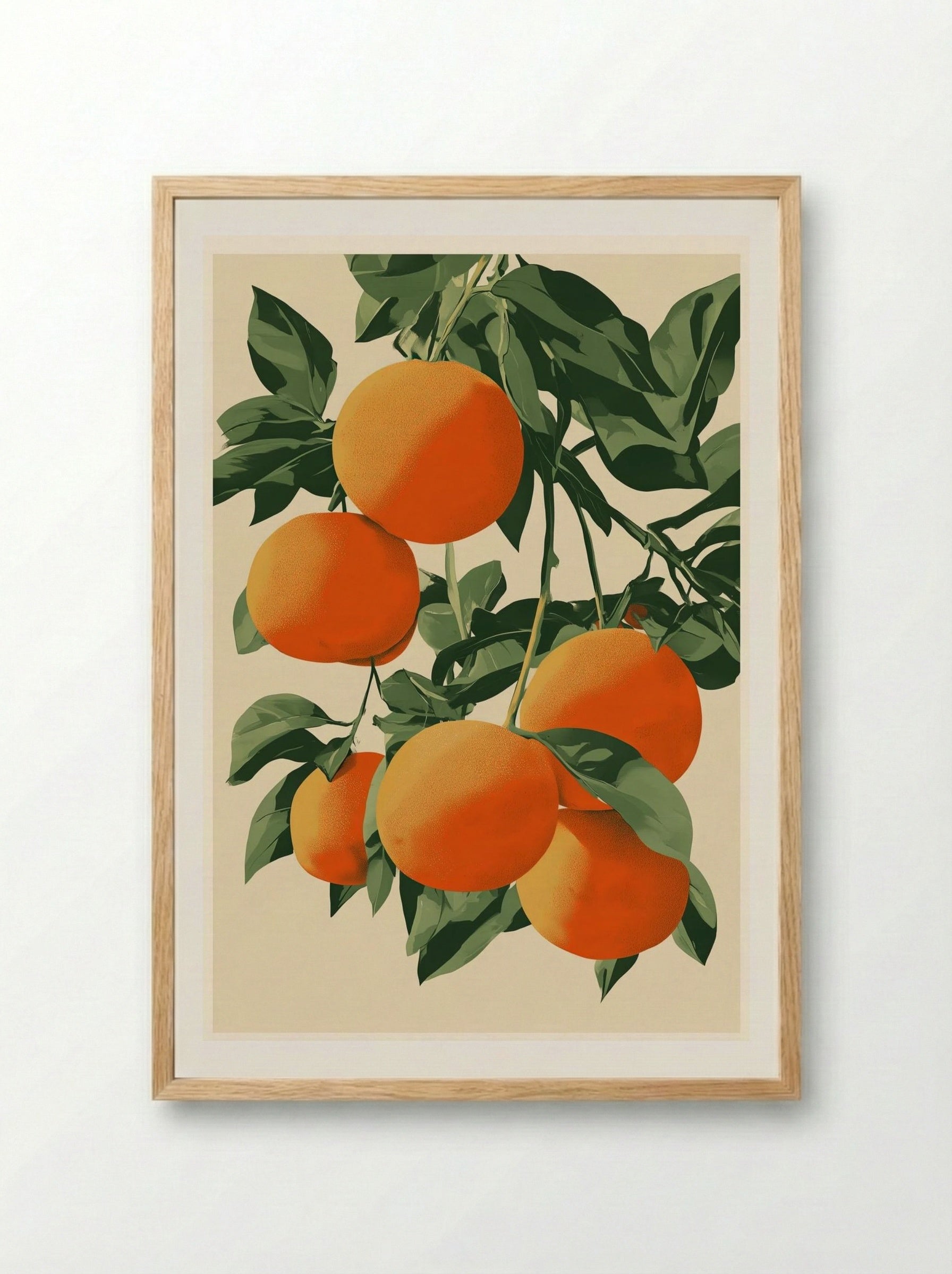 Mediterranean Oranges – Vintage Botanical Fruit Art Print.png - Framed Print Wood