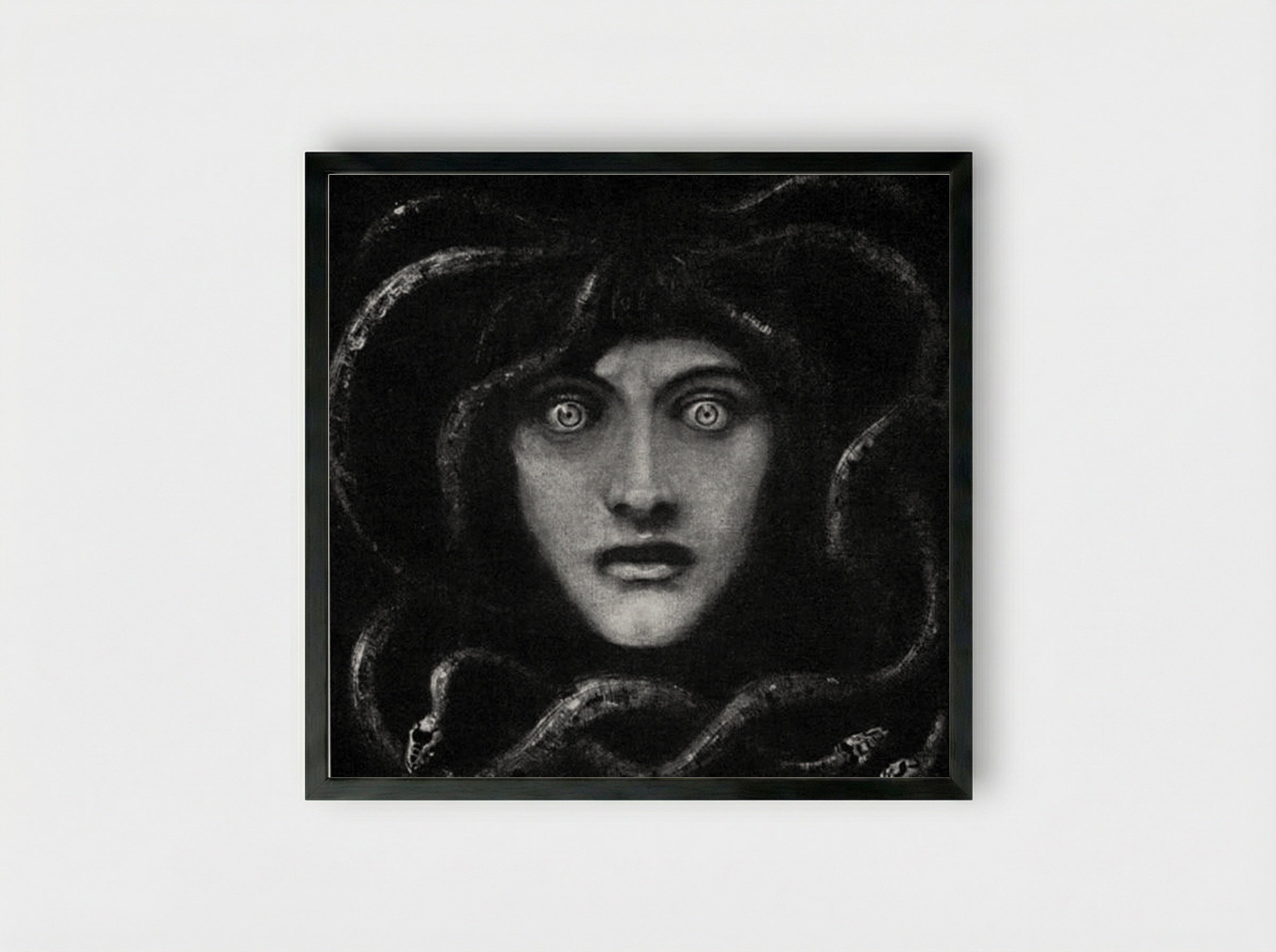 Medusa - Franz von Stuck - Framed Print Black
