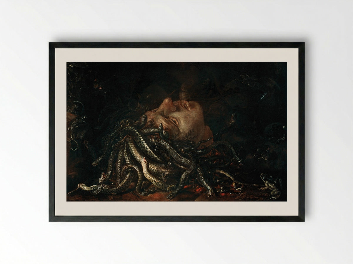 Medusa - Leonardo da Vinci - Framed Print Black