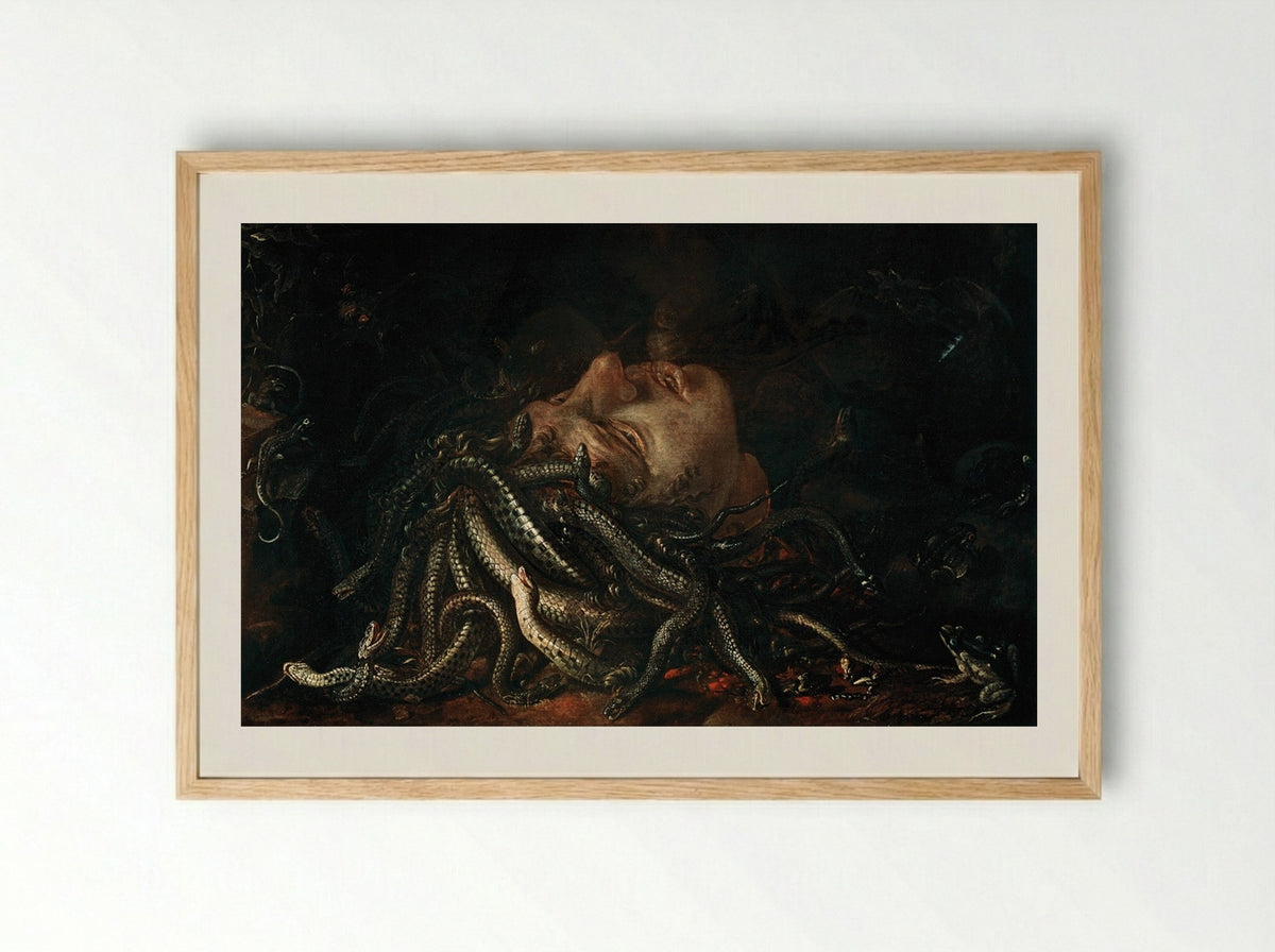 Medusa - Leonardo da Vinci - Framed Print Wood