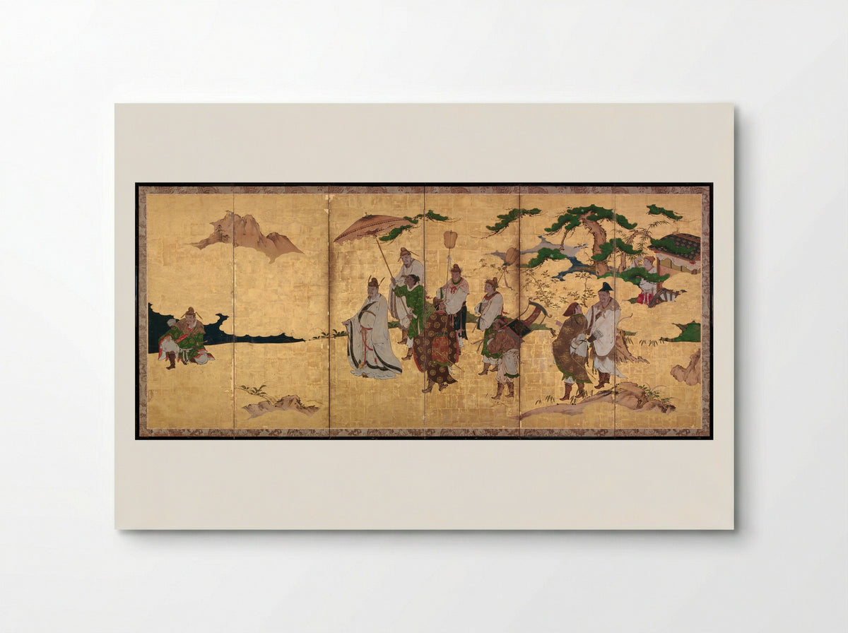 Meeting between Emperor Wen and Fisherman Lü Shang - Kano Takanobu - Poster
