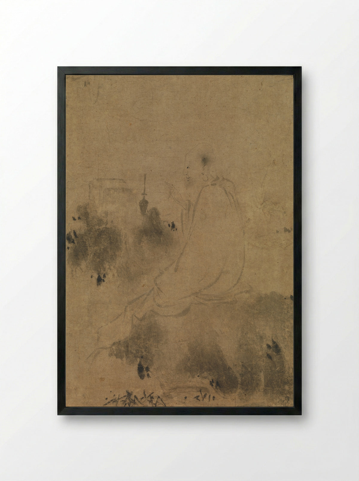 Meeting between Yaoshan and Li Ao - Zhiweng - Framed Print Black