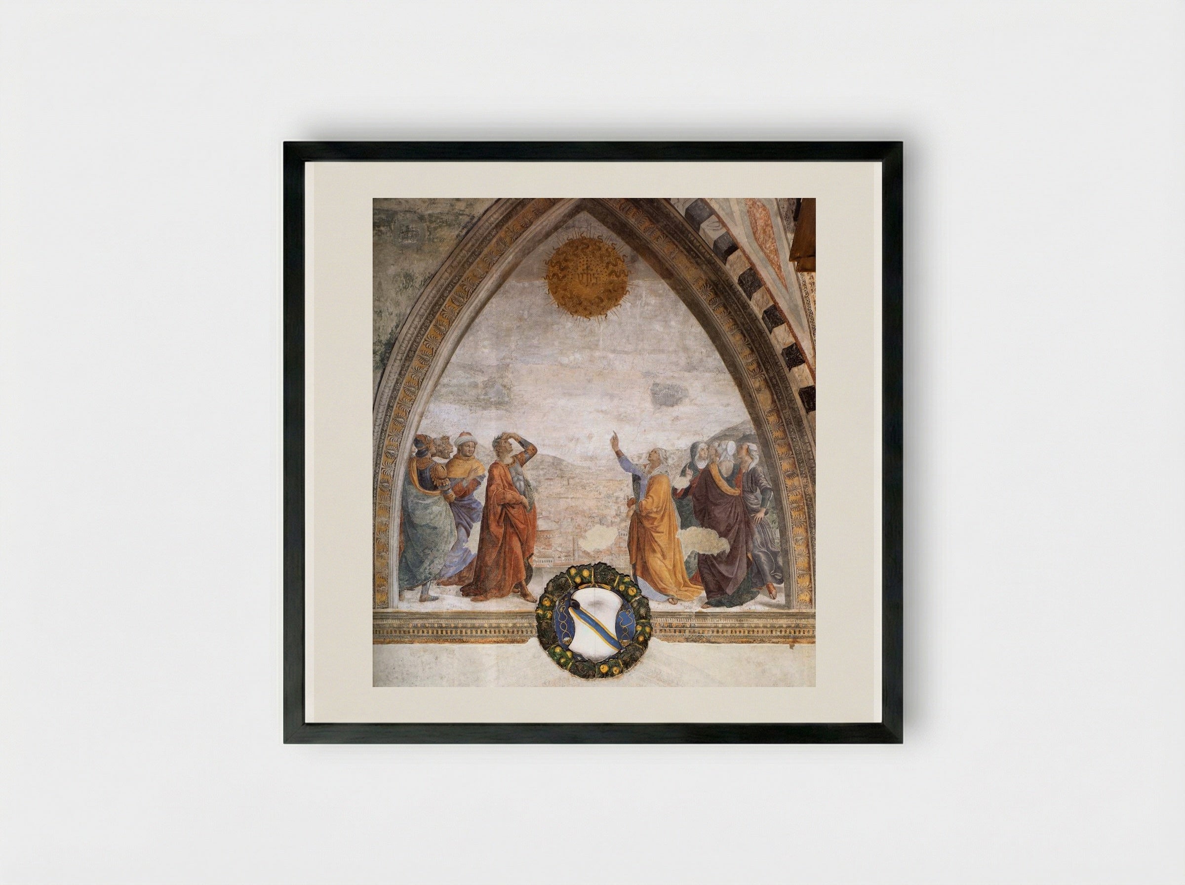 Meeting of Augustus and the Sibyl - Domenico Ghirlandaio - Framed Print Black