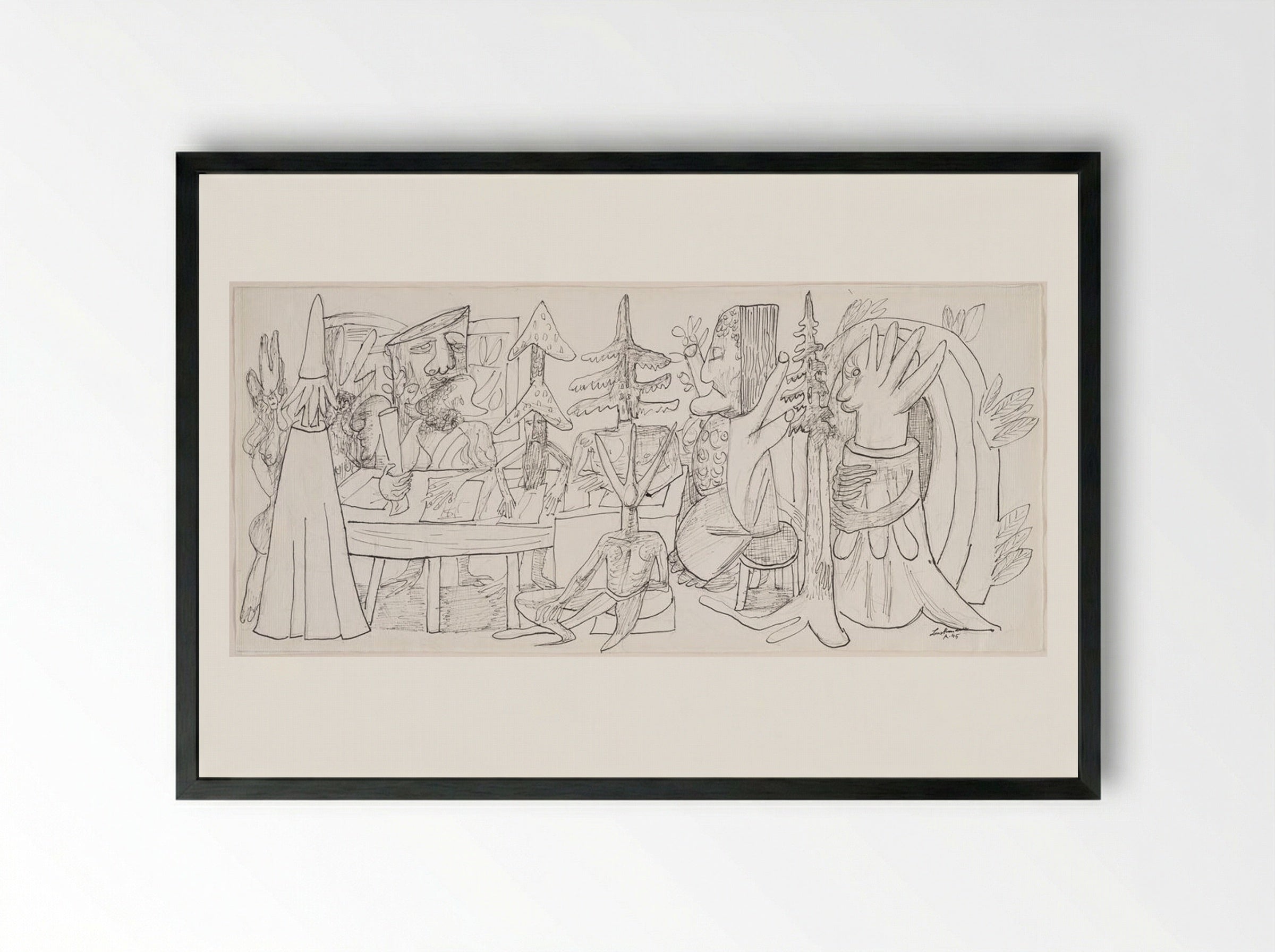 Meeting of the Forest Owners - Max Beckmann - Framed Print Black