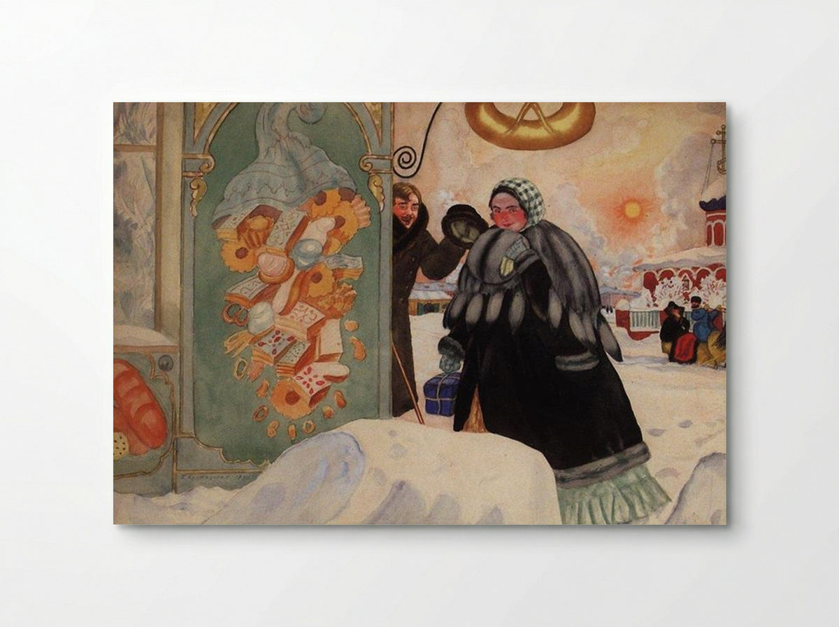 Meeting on the corner - Boris Kustodiev - Poster