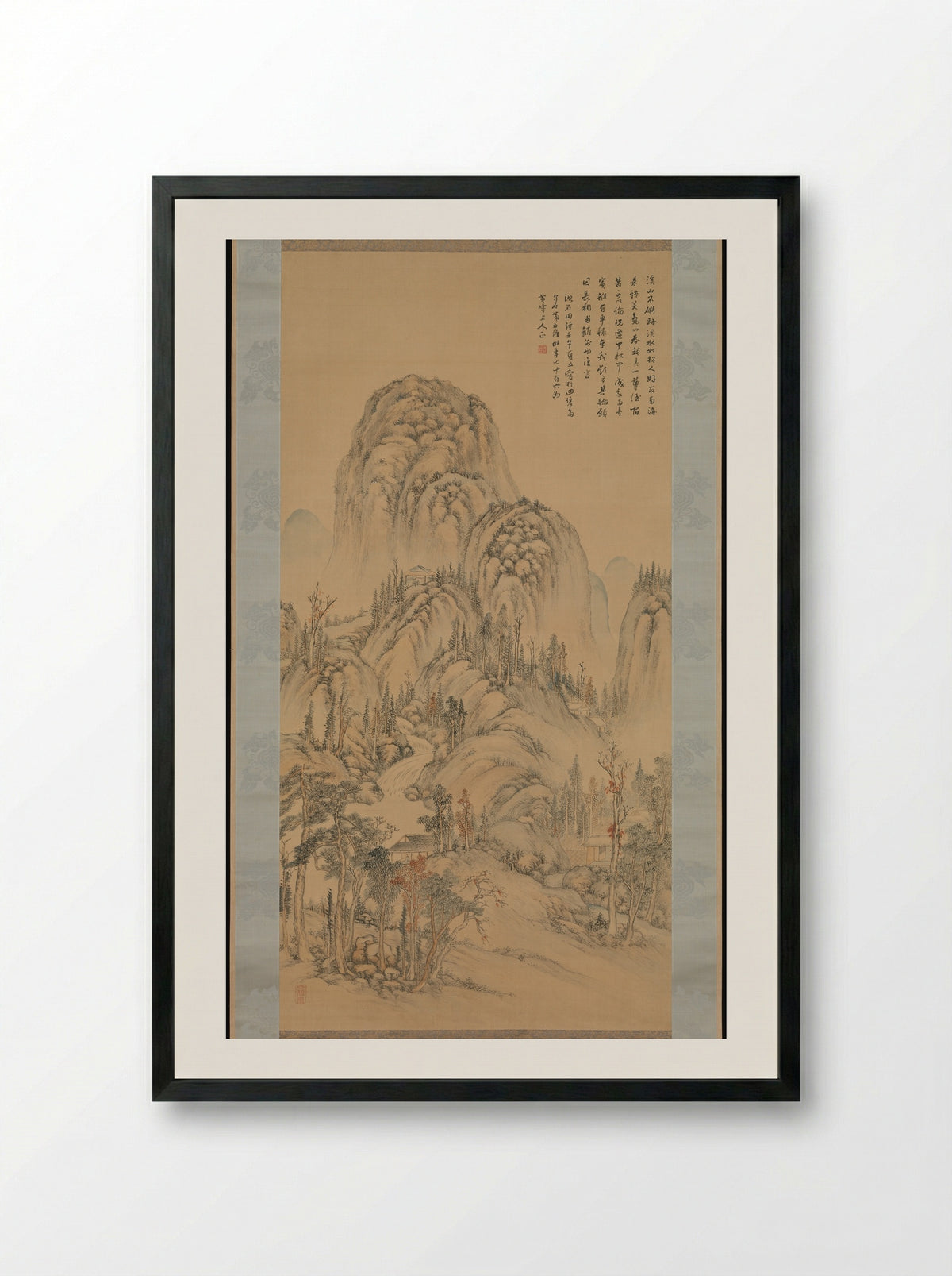 Meeting with a Friend on an Autumn Day - Noro Kaiseki - Framed Print Black