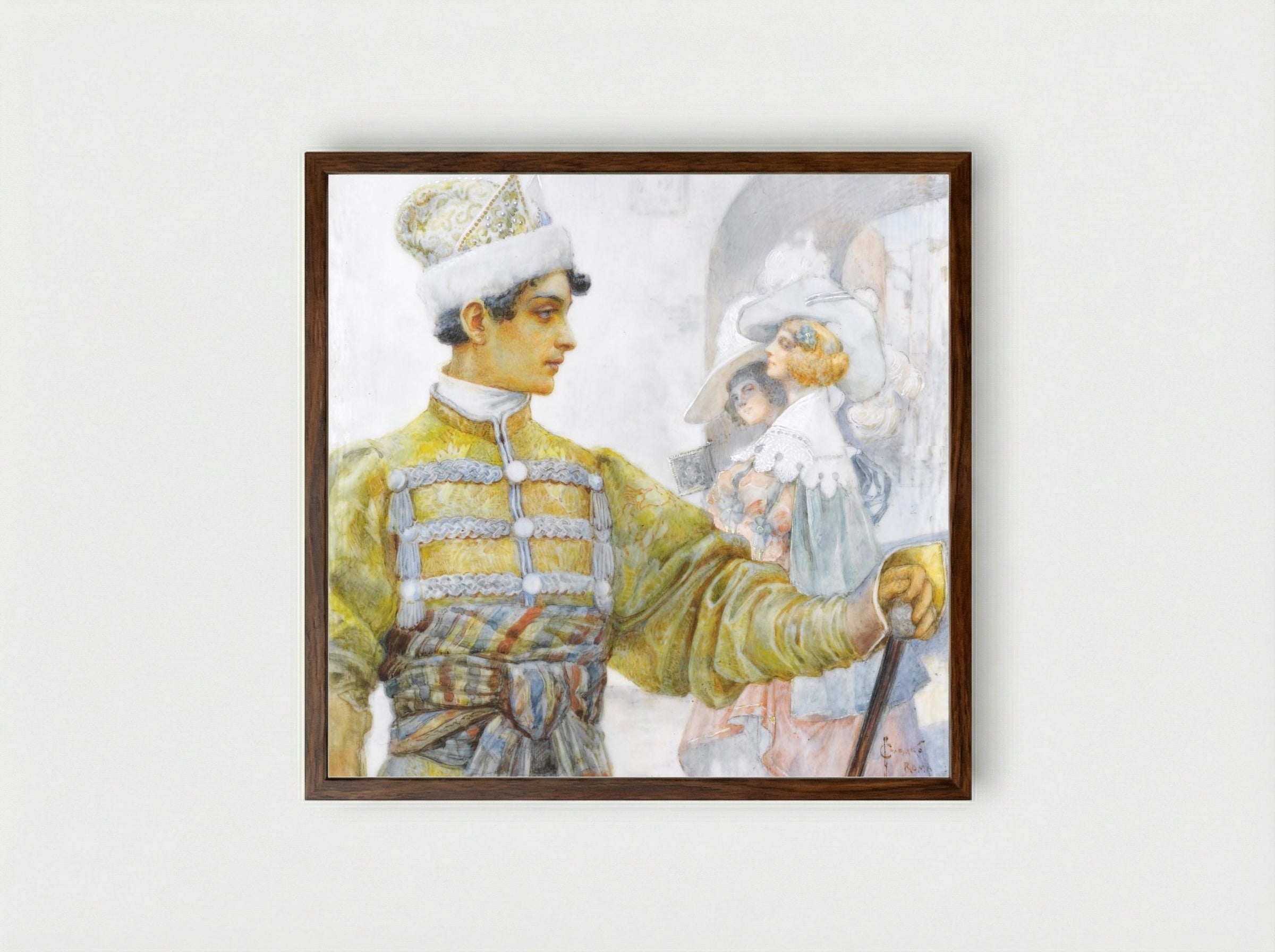 Meeting - Sergey Solomko - Framed Print Dark Wood