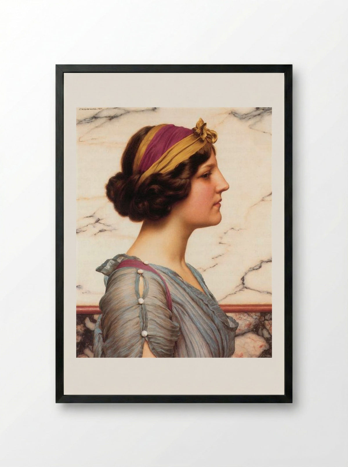 Megilla - John William Godward - Framed Print Black