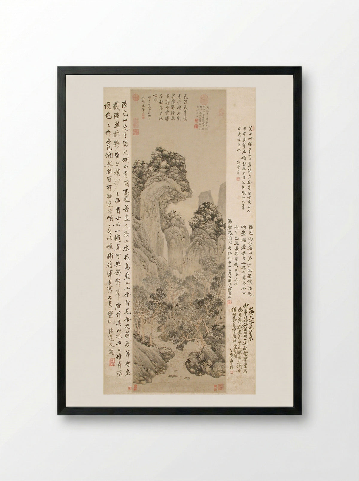 Mei Cheng Sitting Alone - Lu Zhi - Framed Print Black