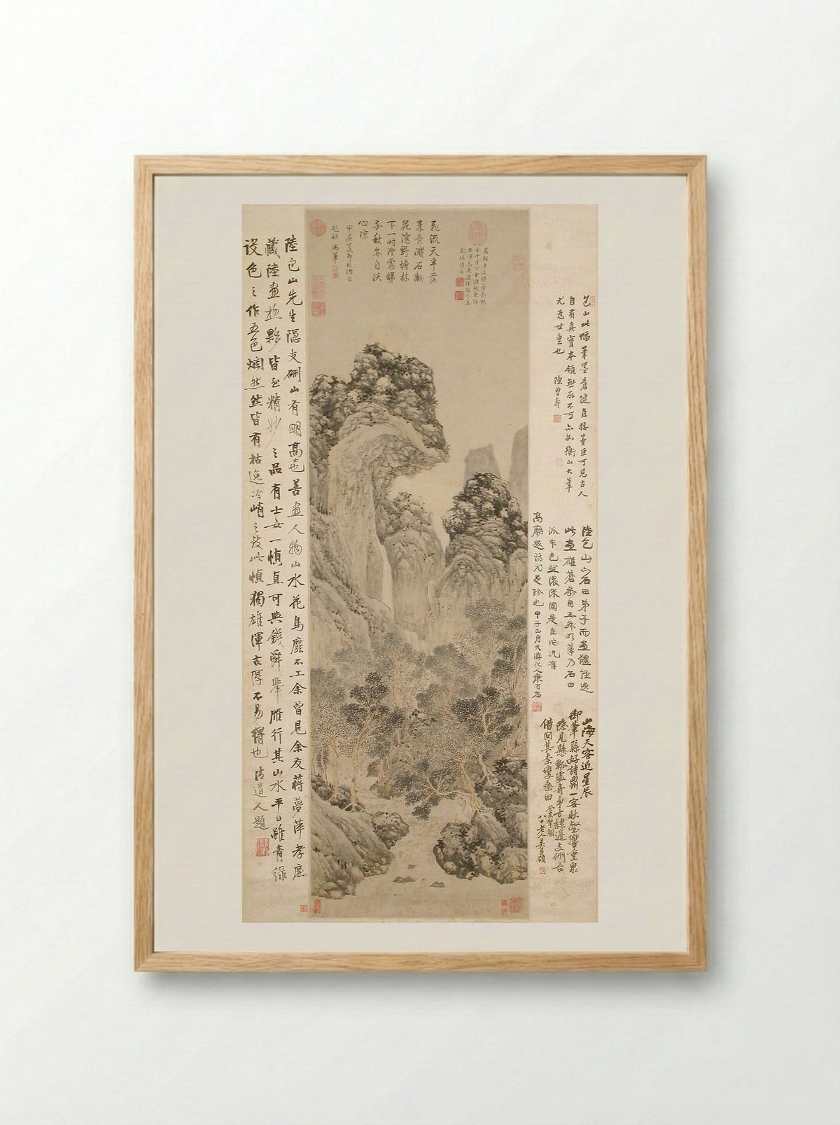 Mei Cheng Sitting Alone - Lu Zhi - Framed Print Wood