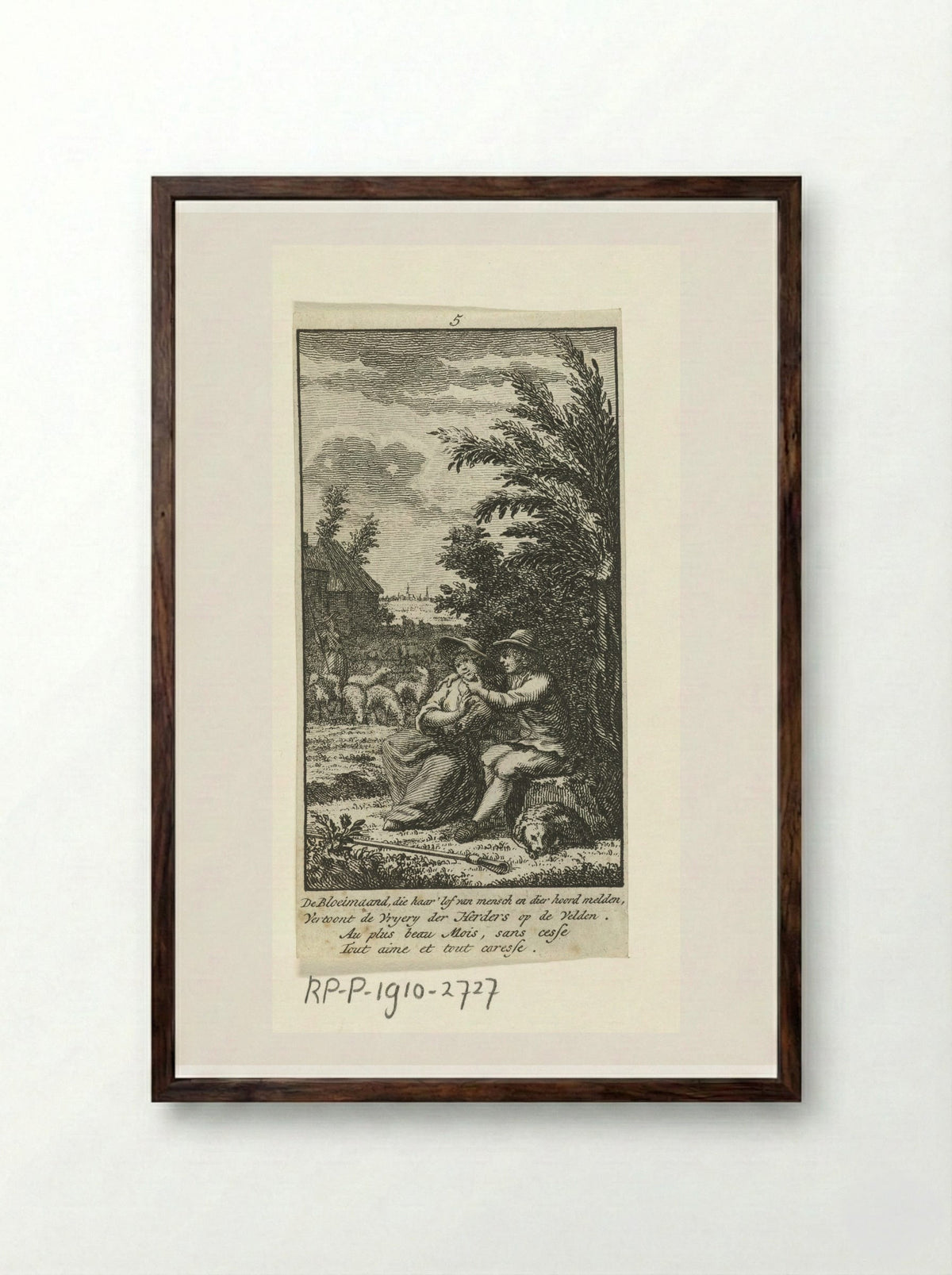 Mei: minnend paar - Jan Caspar Philips - Framed Print Dark Wood