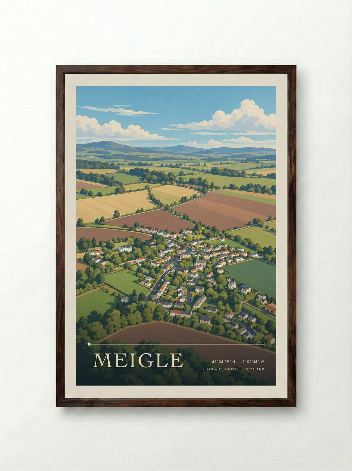 Meigle, Perth and Kinross | Travel Poster - Framed Print Dark Wood