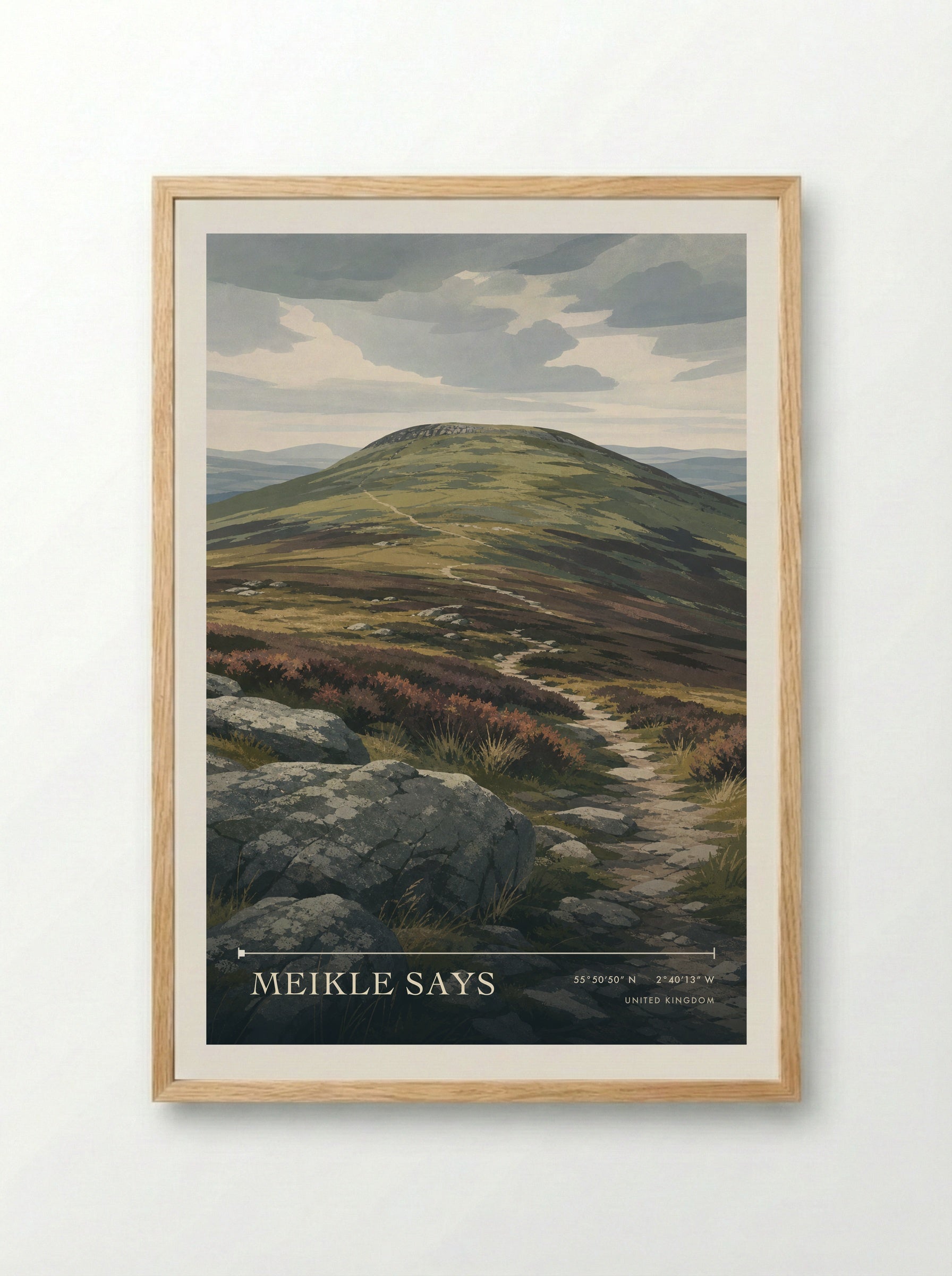 Meikle Says United Kingdom Travel Poster - Framed Print Wood