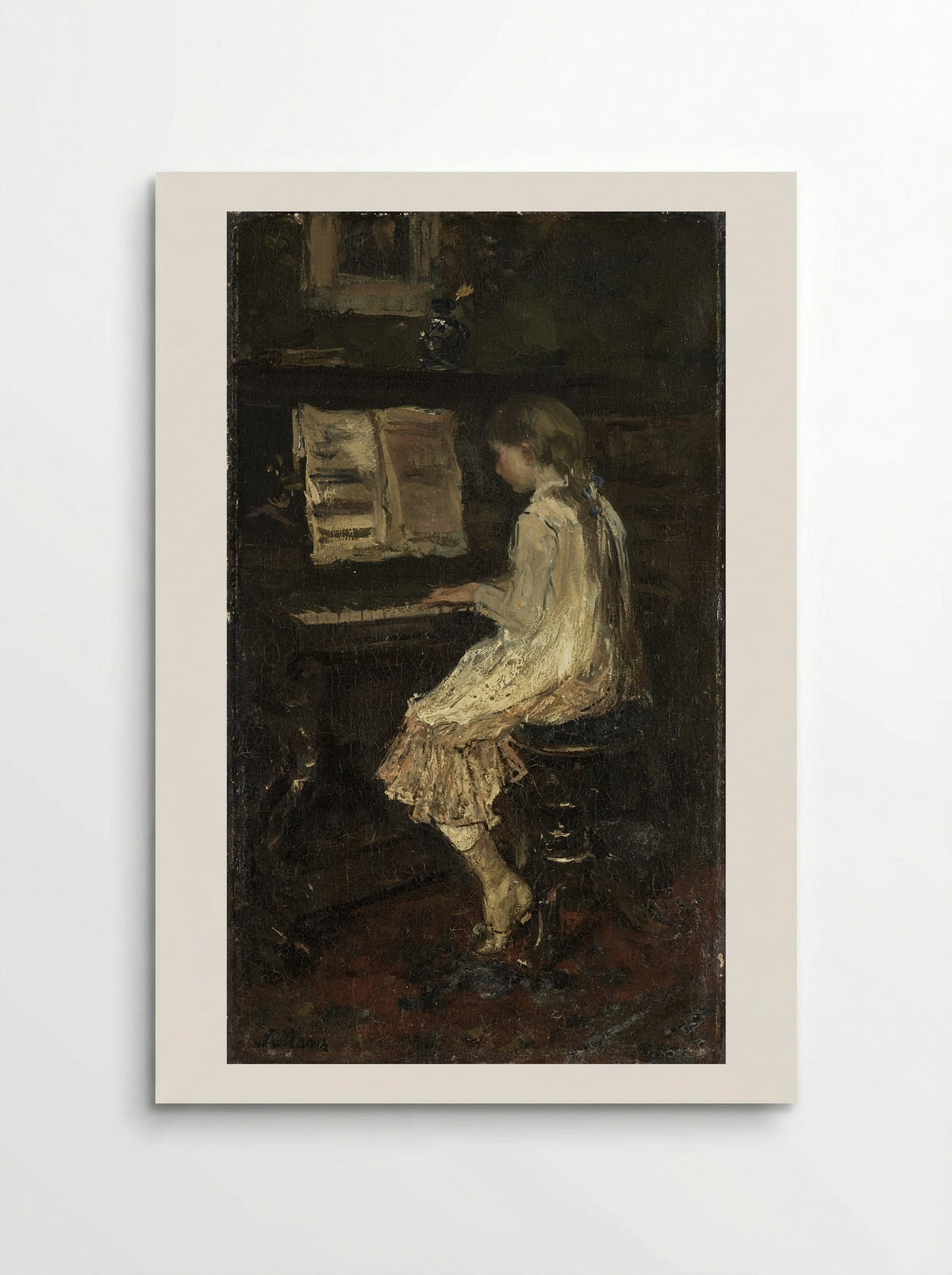 Meisje aan de piano - Jacob Maris - Poster