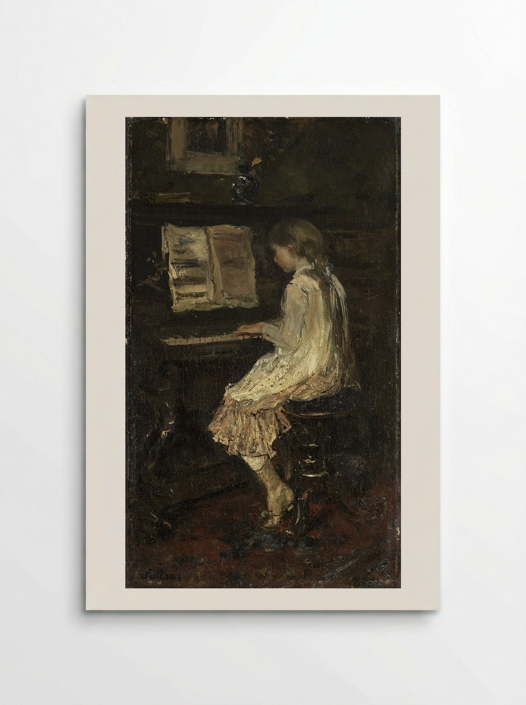 Meisje aan de piano - Jacob Maris - Poster